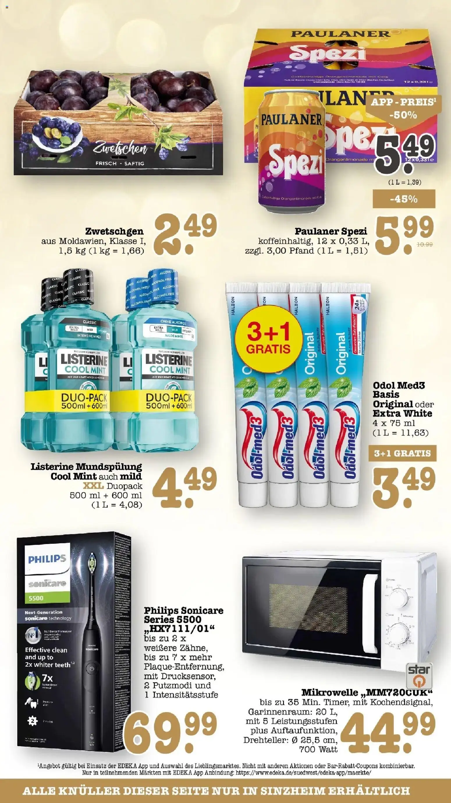 Edeka Prospekt Bühlertal (ab 05.10.2026) » Angebote Online | Seite: 85 | Produkte: Philips, Mikrowelle, Paulaner spezi, Paulaner