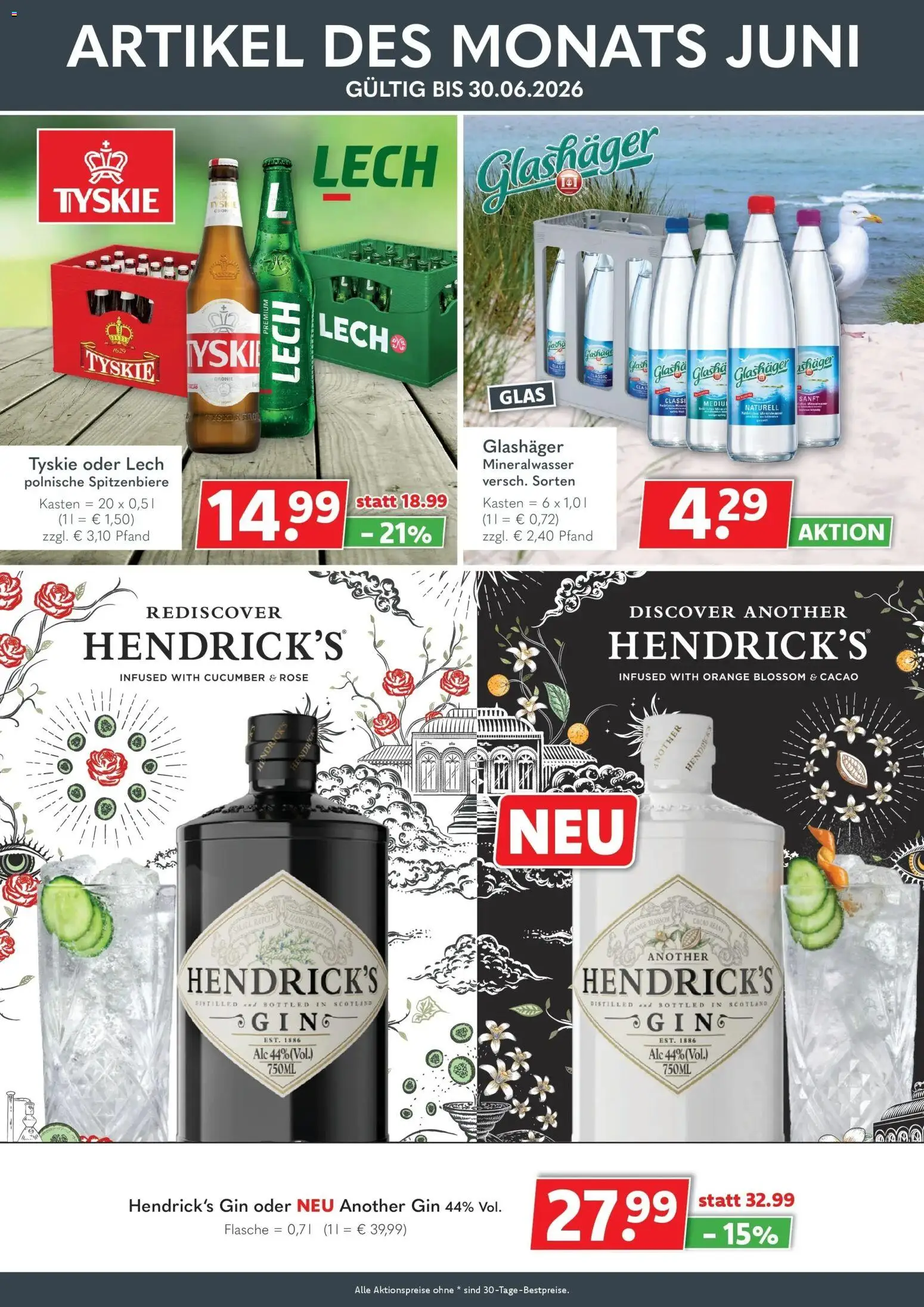 Getränkeland: Getränkeangebote – gültig ab 21.06.2026 | Seite: 2 | Produkte: Tyskie, Mineralwasser, Gin