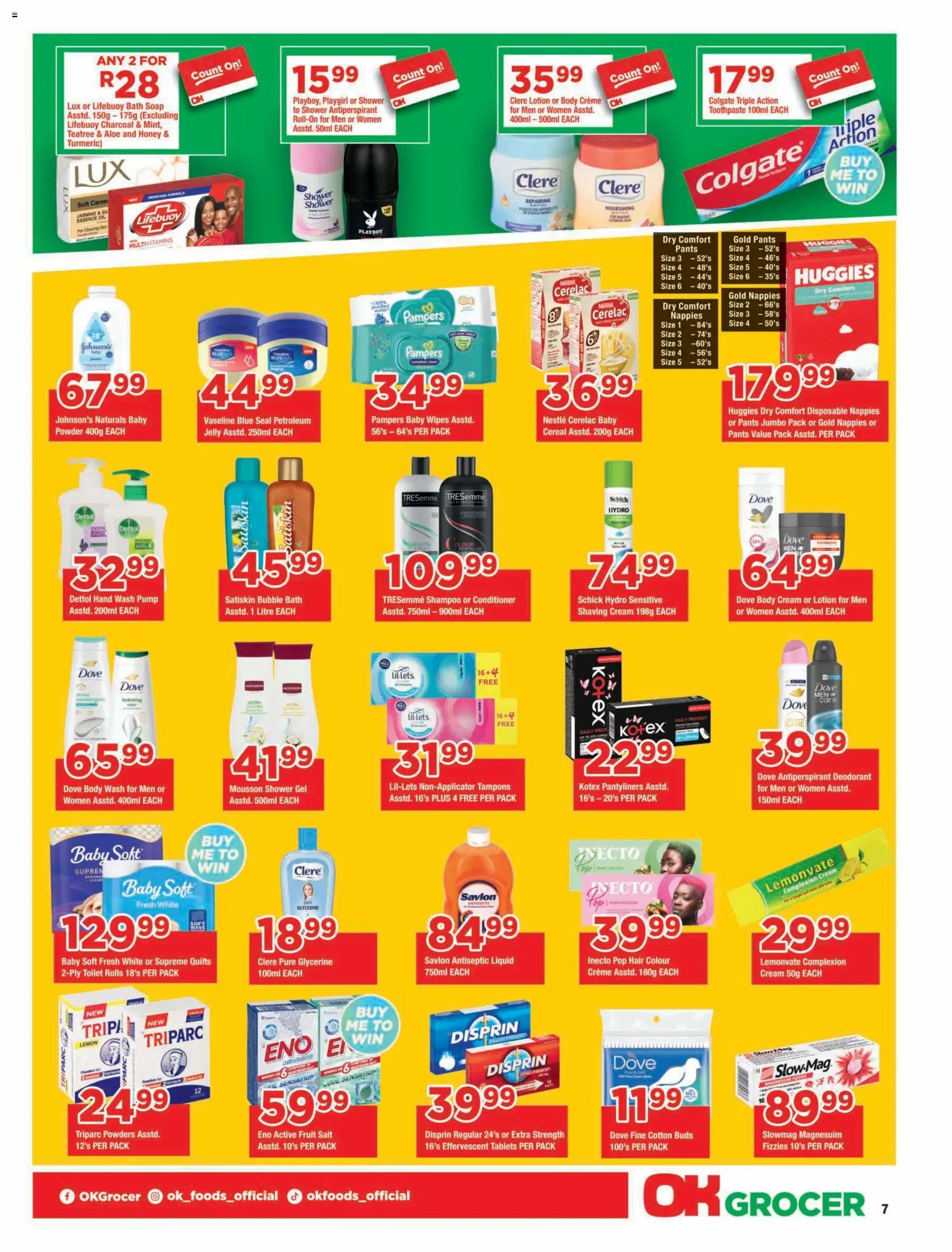 New OK Foods catalogue – valid from 23/10/2026 | Page: 7 | Products: Shower, Powder, Shampoo, Antiperspirant