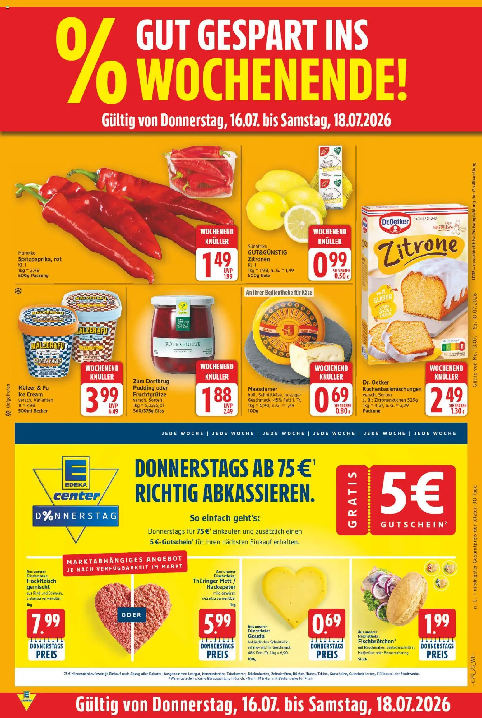 E center Prospekt – gültig ab 13.07.2026 | Seite: 27 | Produkte: Käse, Gouda, Zitrone, Zitronen