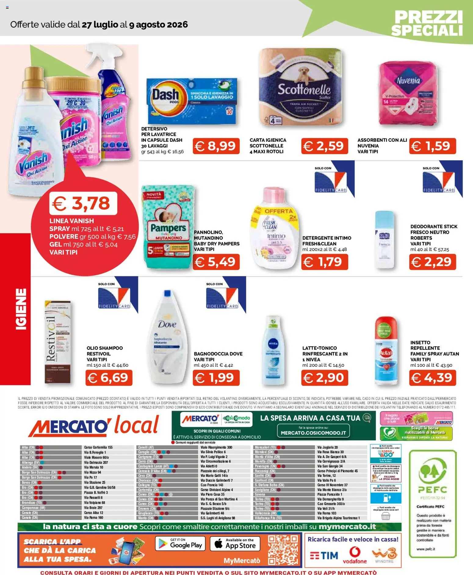 Volantino Mercatò del 27/07/2026 | Pagina: 12 | Prodotti: Shampoo, Carta igienica, Deodorante, Detergente
