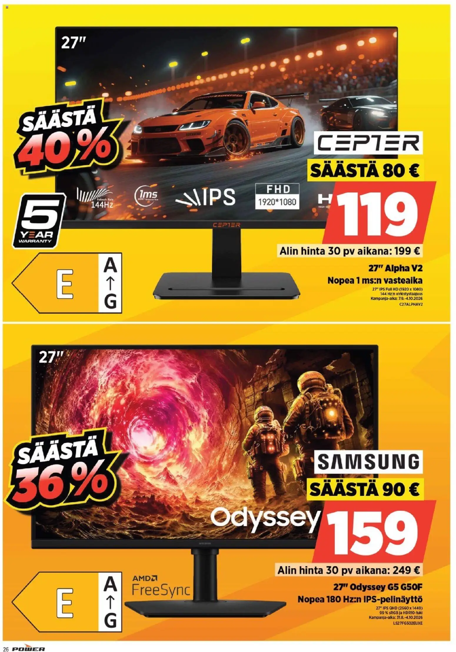 Power tarjoukset – voimassa 01/08/2026 alkaen | Sivu: 26