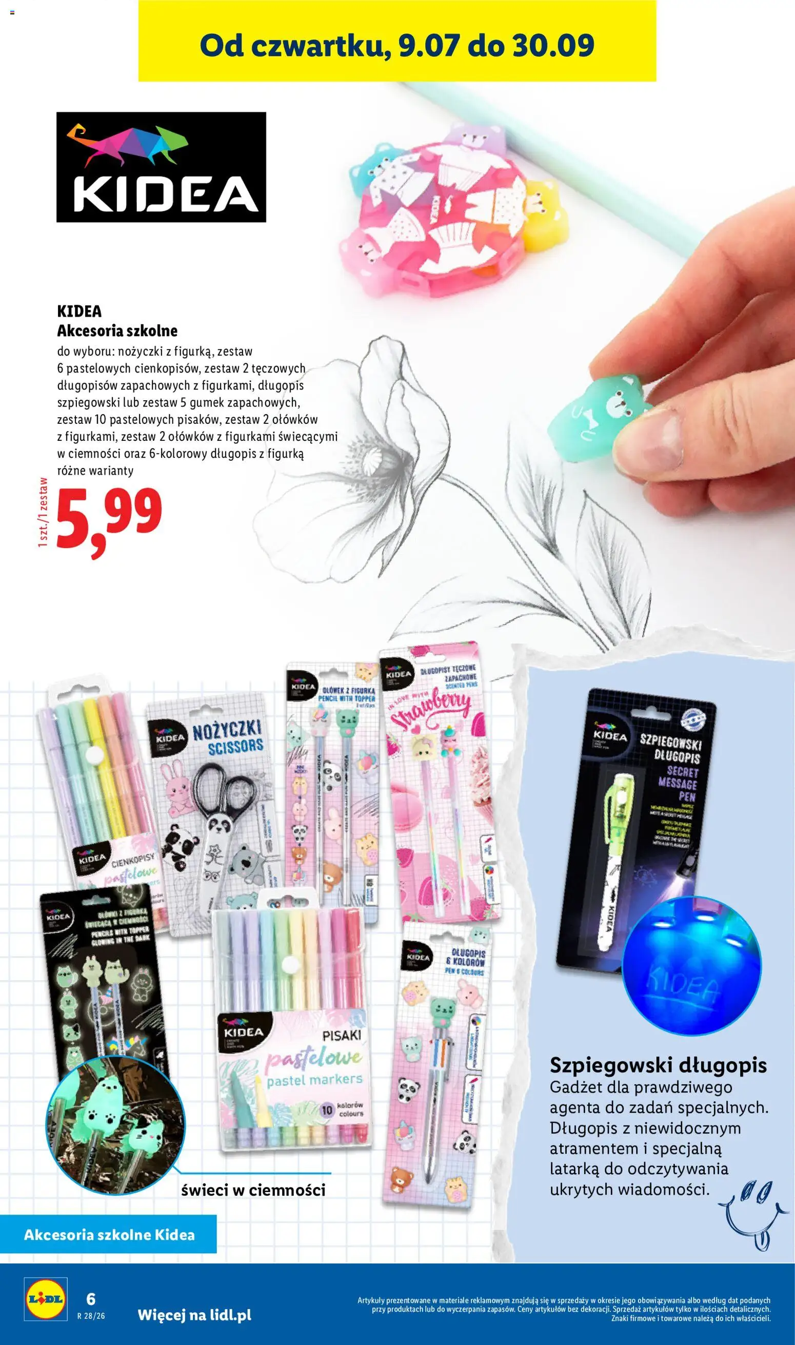Lidl Katalog od 09.07.2026 | Strona: 6 | Produkty: Pisaki, Długopisy