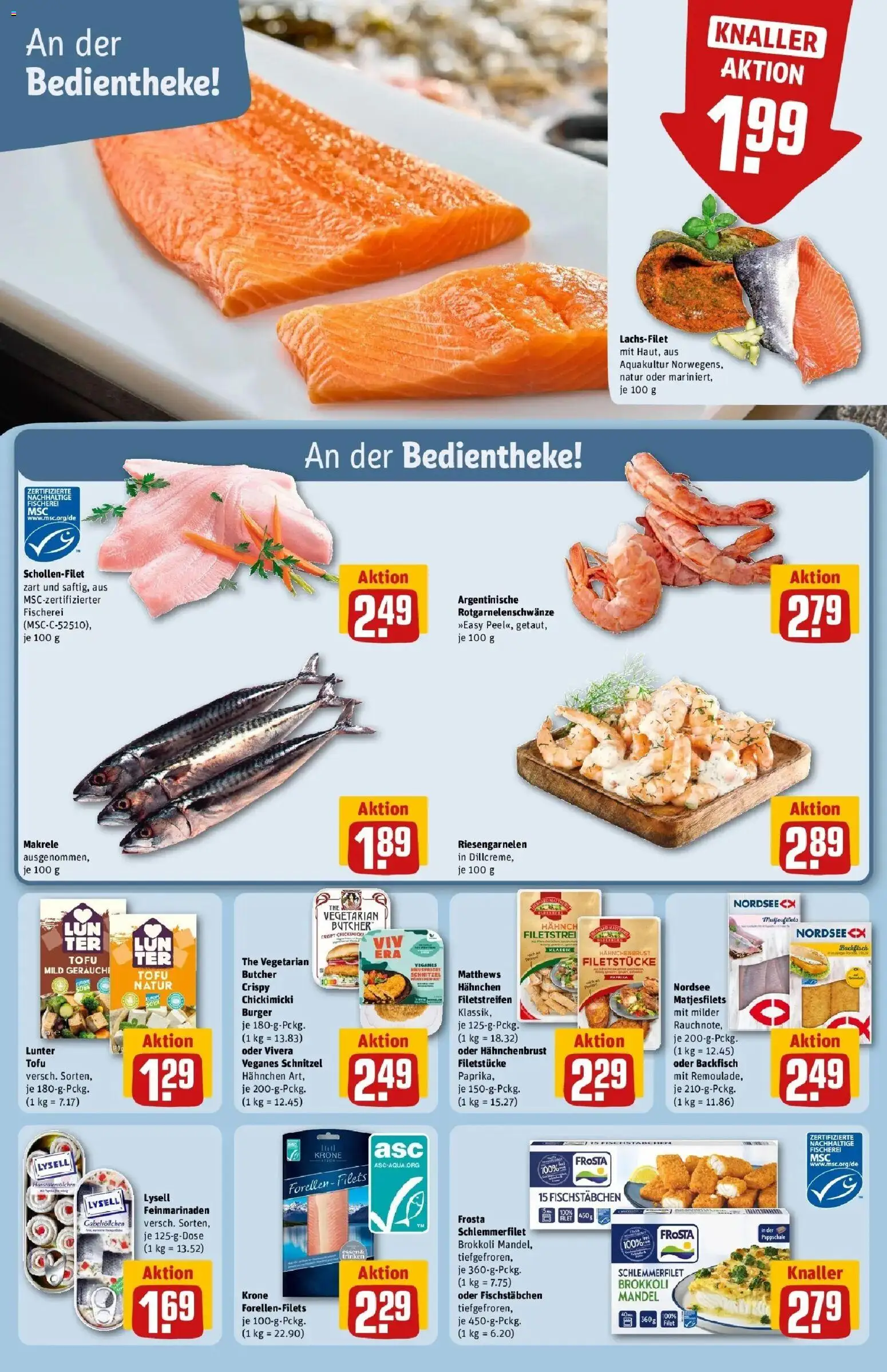 REWE Prospekt ab 03.08.2026 zum Blättern » Angebote | Seite: 12 | Produkte: Burger, Fischstabchen, Brokkoli, Makrele