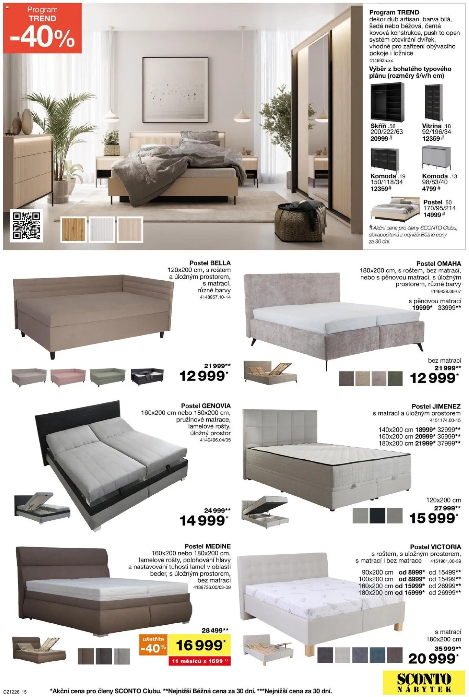 Sconto nábytek leták od 23.09.2026 | Strana: 15 | Produkty: Nábytek, Postel, Barvy, Skříň