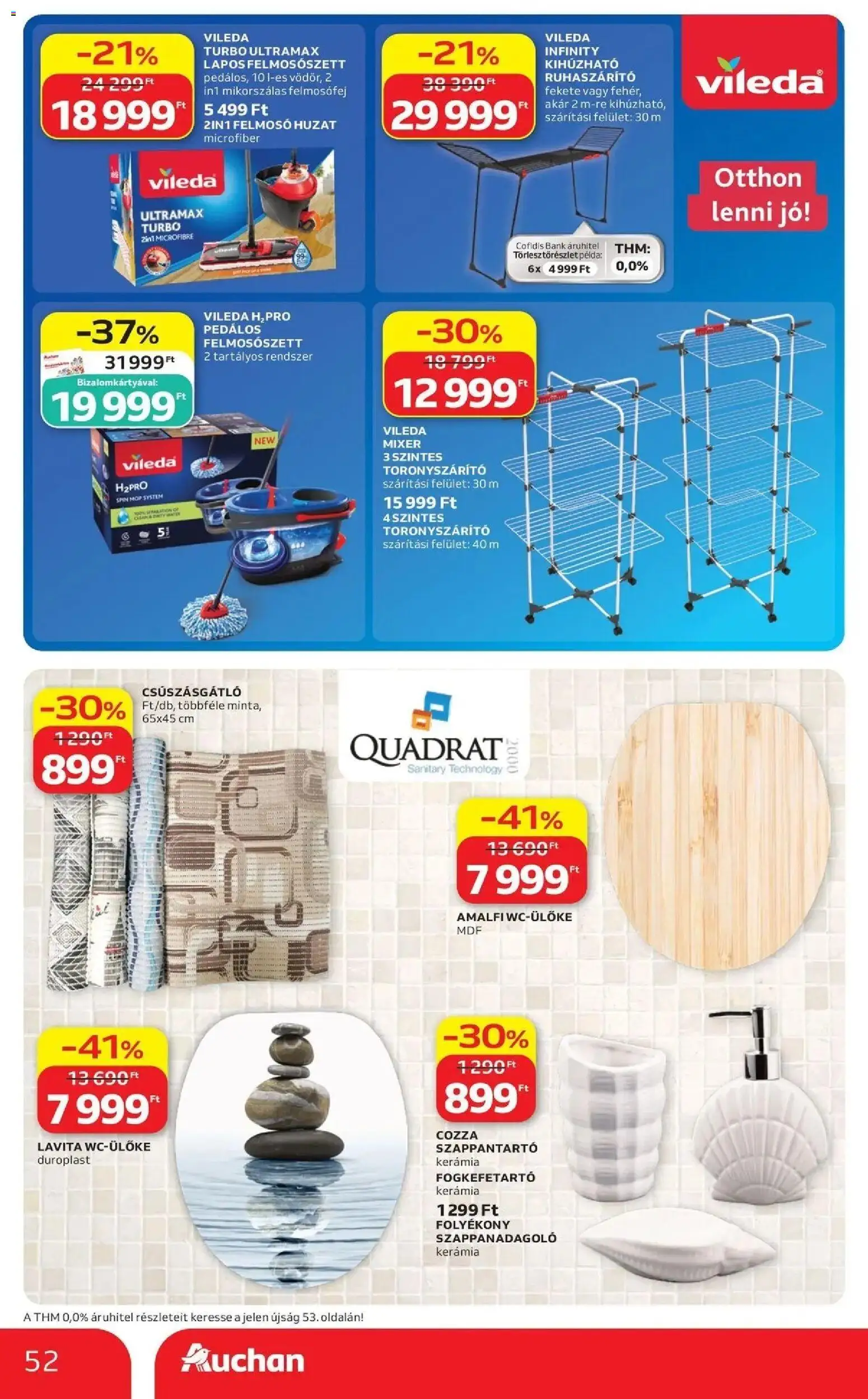 Auchan akciós újság Szolnok - 2026.09.03. -tól/töl > akció, lapozható szórólap 🛍️ | Oldal: 52 | Termékek: Mixer, Felmosófej, Fogkefetartó, Vileda