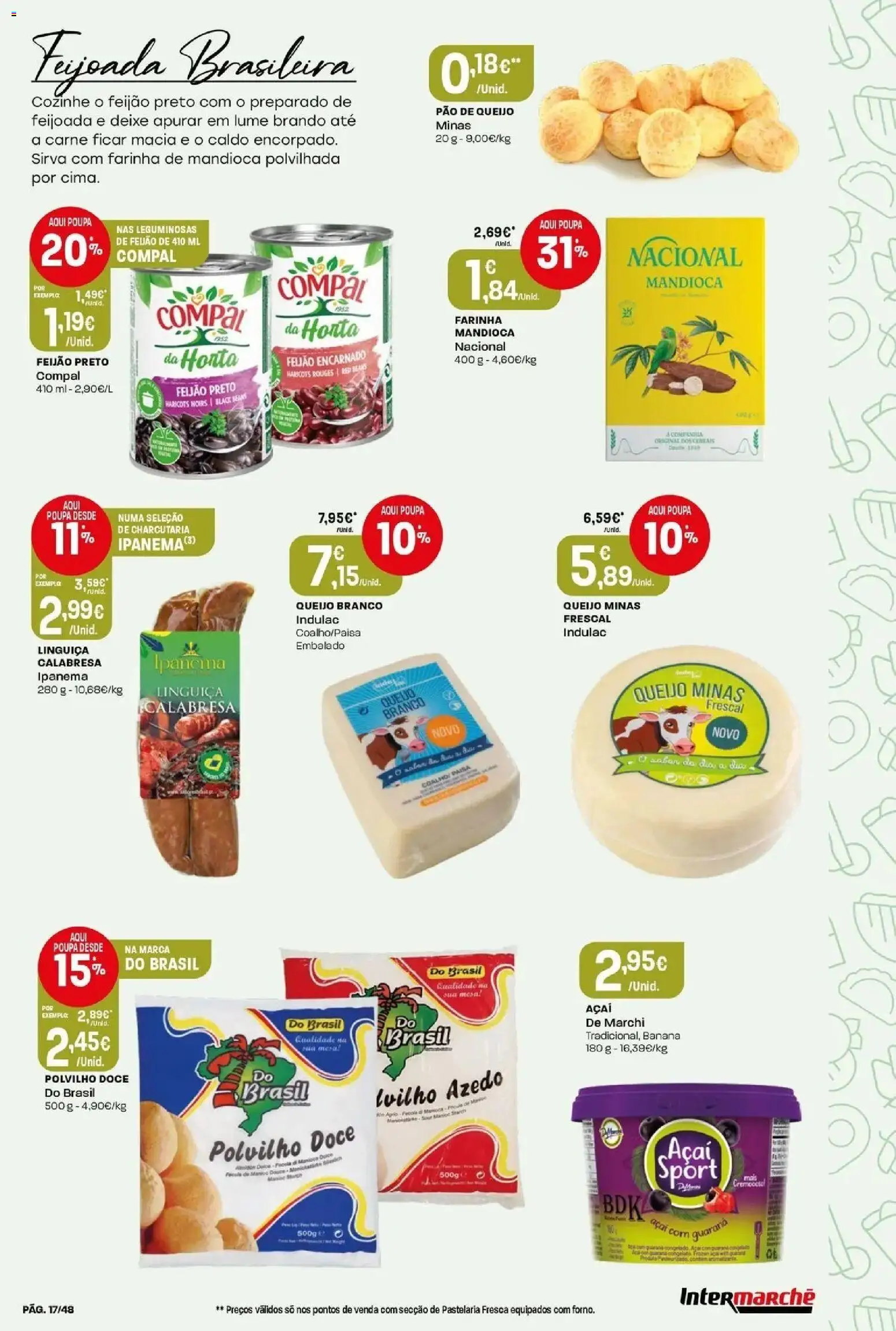 Intermarché Isto é que são preços BAIXOS! │ válido de 18/06/2026 | Página: 17 | Produtos: Banana, Açai, Linguiça, Pão