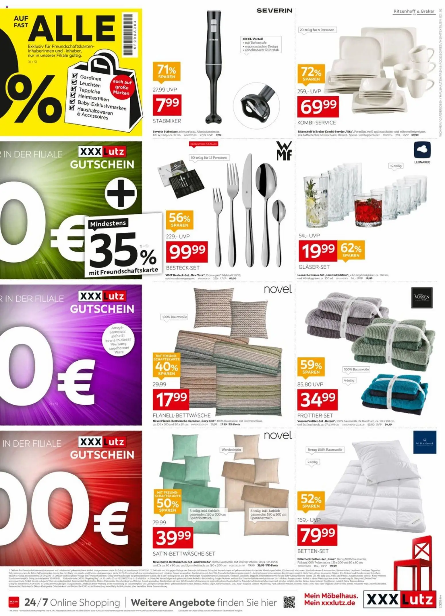 XXXLutz Bis zu 25% sparen – gültig ab 12.09.2026 | Seite: 3 | Produkte: Bettenset, Stabmixer