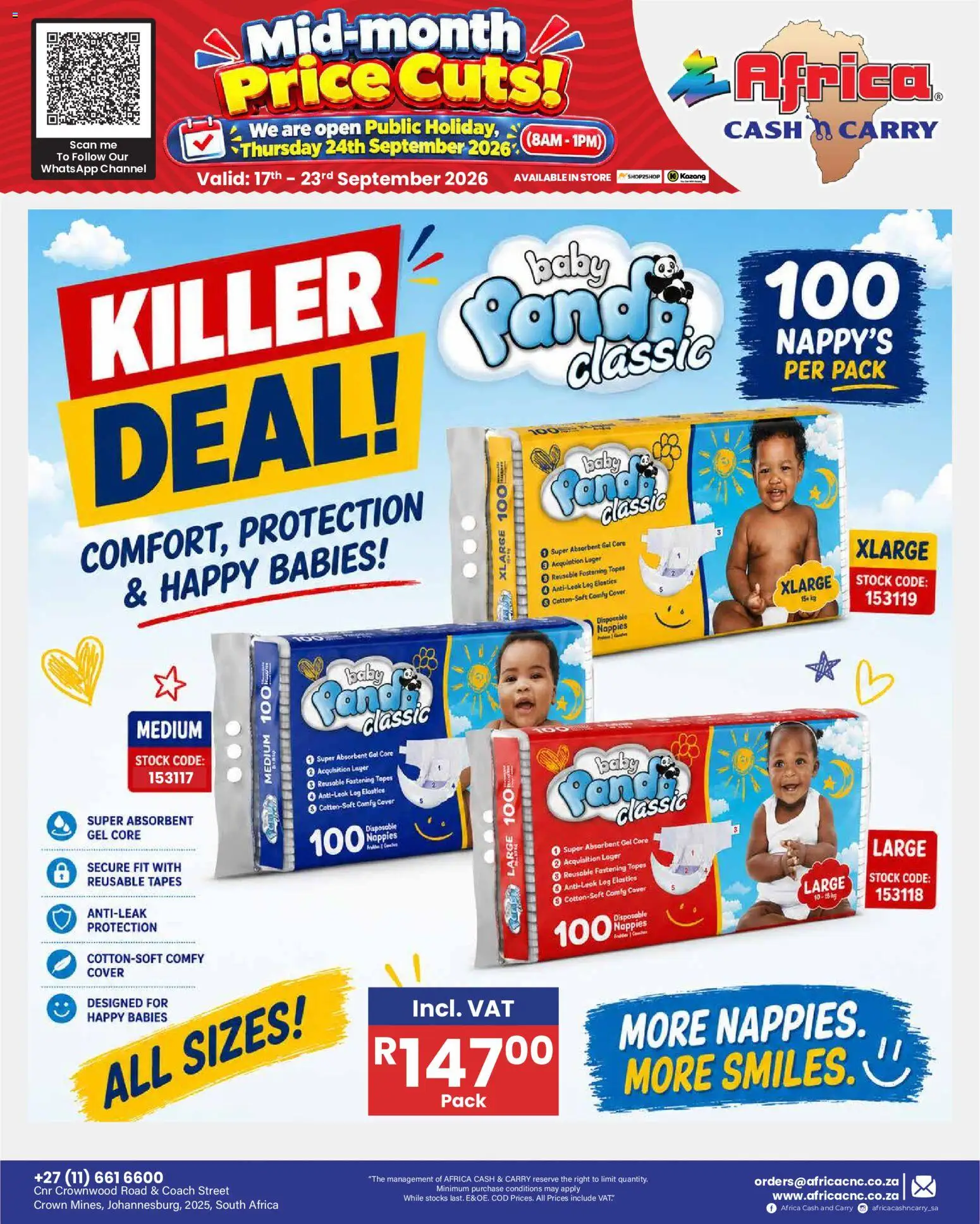 New Africa Cash & Carry catalogue – valid from 17/09/2026 | Page: 11 | Products: Cover, Stock, Nappies