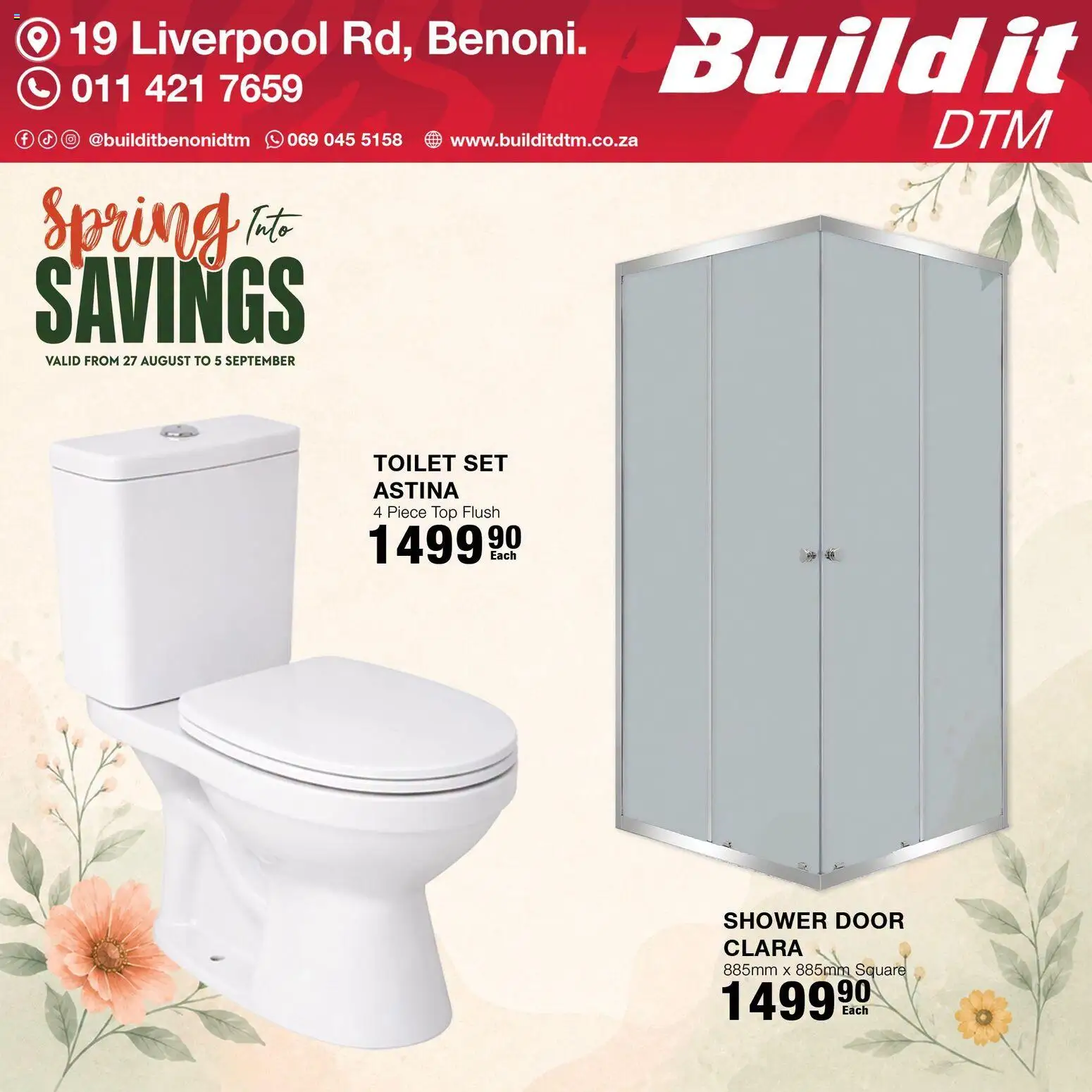 New Build It catalogue – valid from 27/08/2026 | Page: 6 | Products: Toilet, Shower