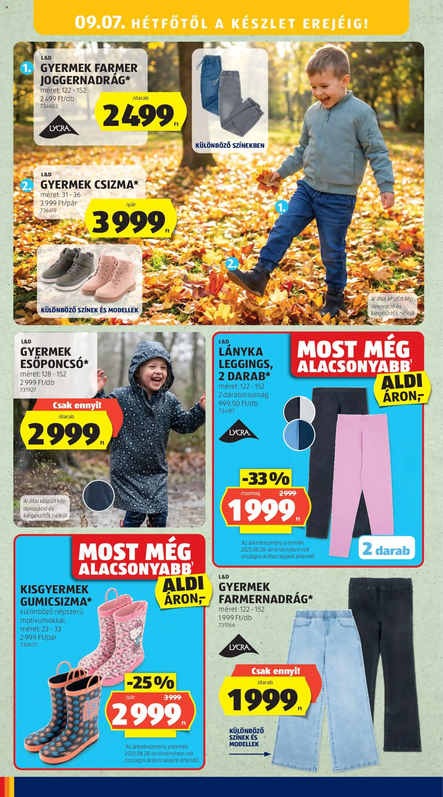 Aldi akciós ujság - amely érvényes a következő dátumtól: 2026.09.03. | Oldal: 8 | Termékek: Farmer, Dekoráció, Leggings