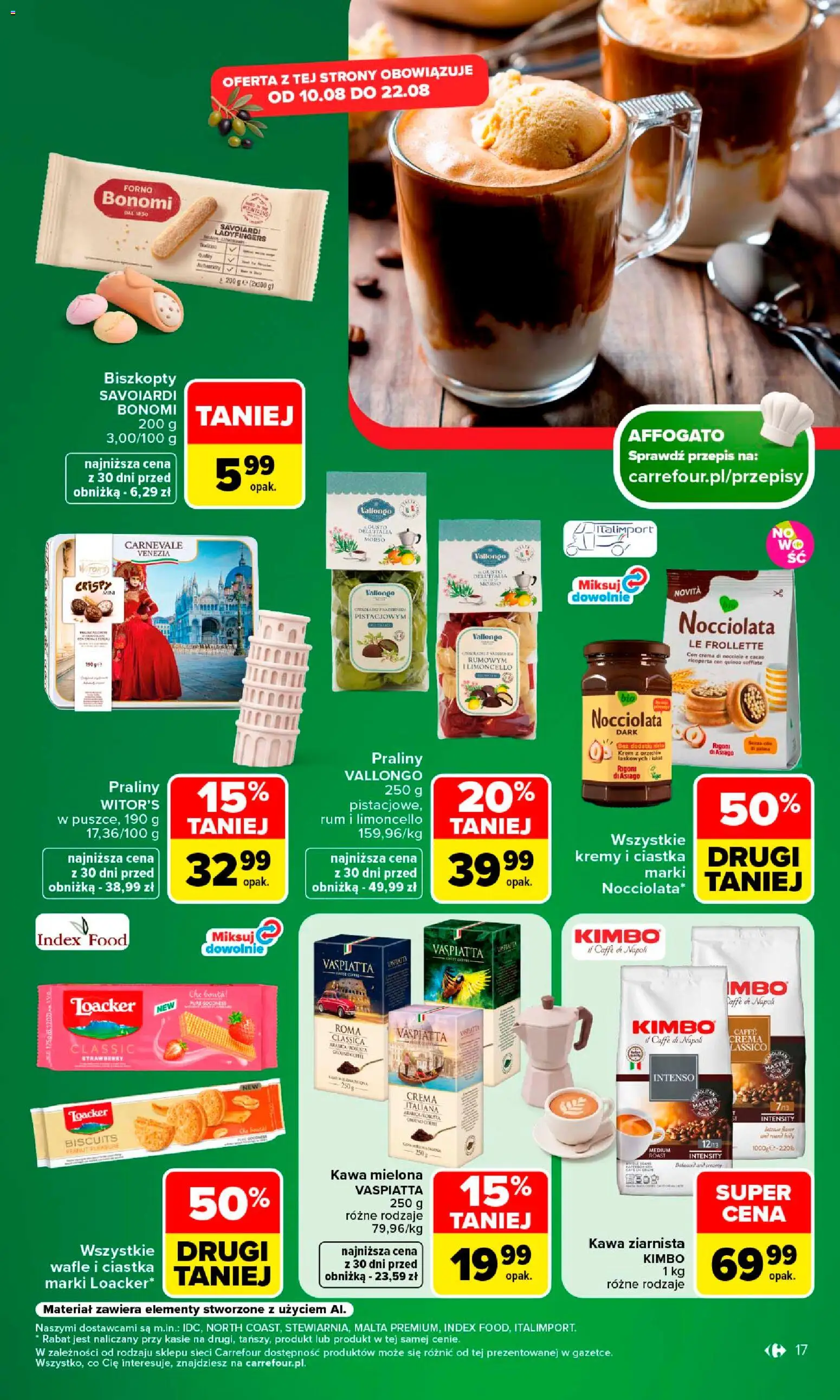 Carrefour gazetka od 10.08.2026 | Strona: 19 | Produkty: Wafle, Kawa, Ciastka, Kawa mielona