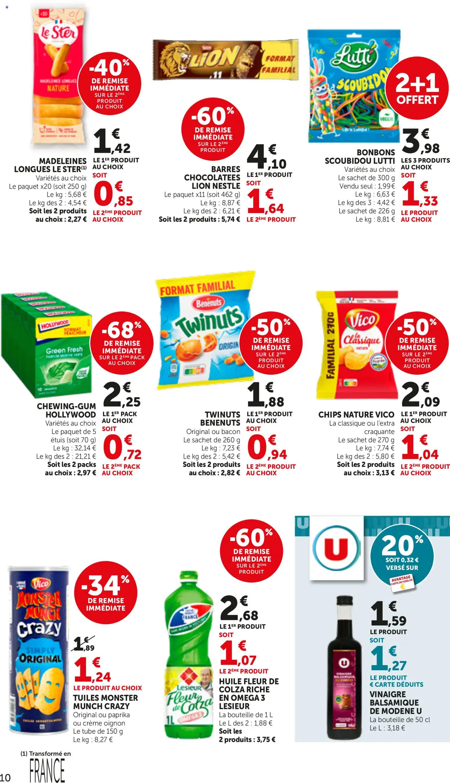 {H1} | Page: 10 | Produits: Paprika, Chips nature, Bonbons, Chips