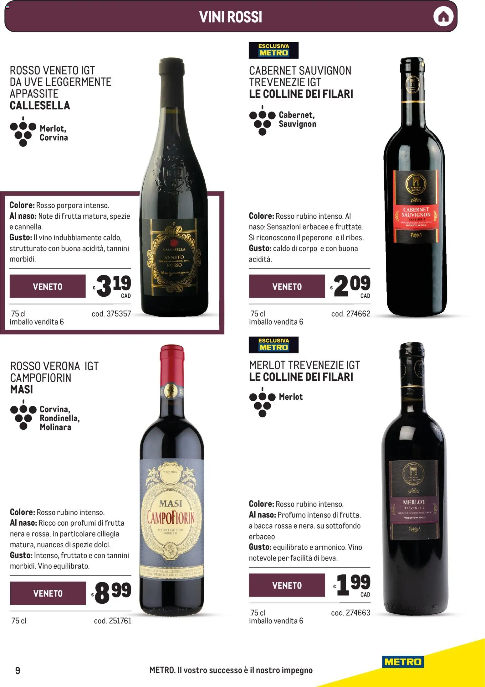 Volantino Metro del 24/09/2026 | Pagina: 9 | Prodotti: Spezie, Frutta, Vino, Profumi
