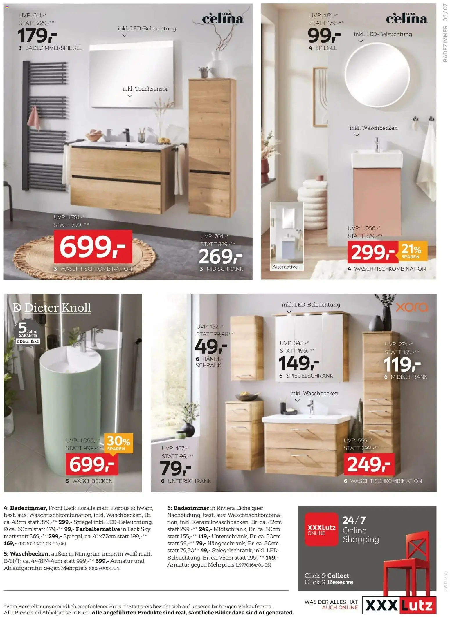 XXXLutz Küchen von 06.10.2026 - Aktuelle Angebote | Seite: 7 | Produkte: Schrank, Waschbecken, Spiegel