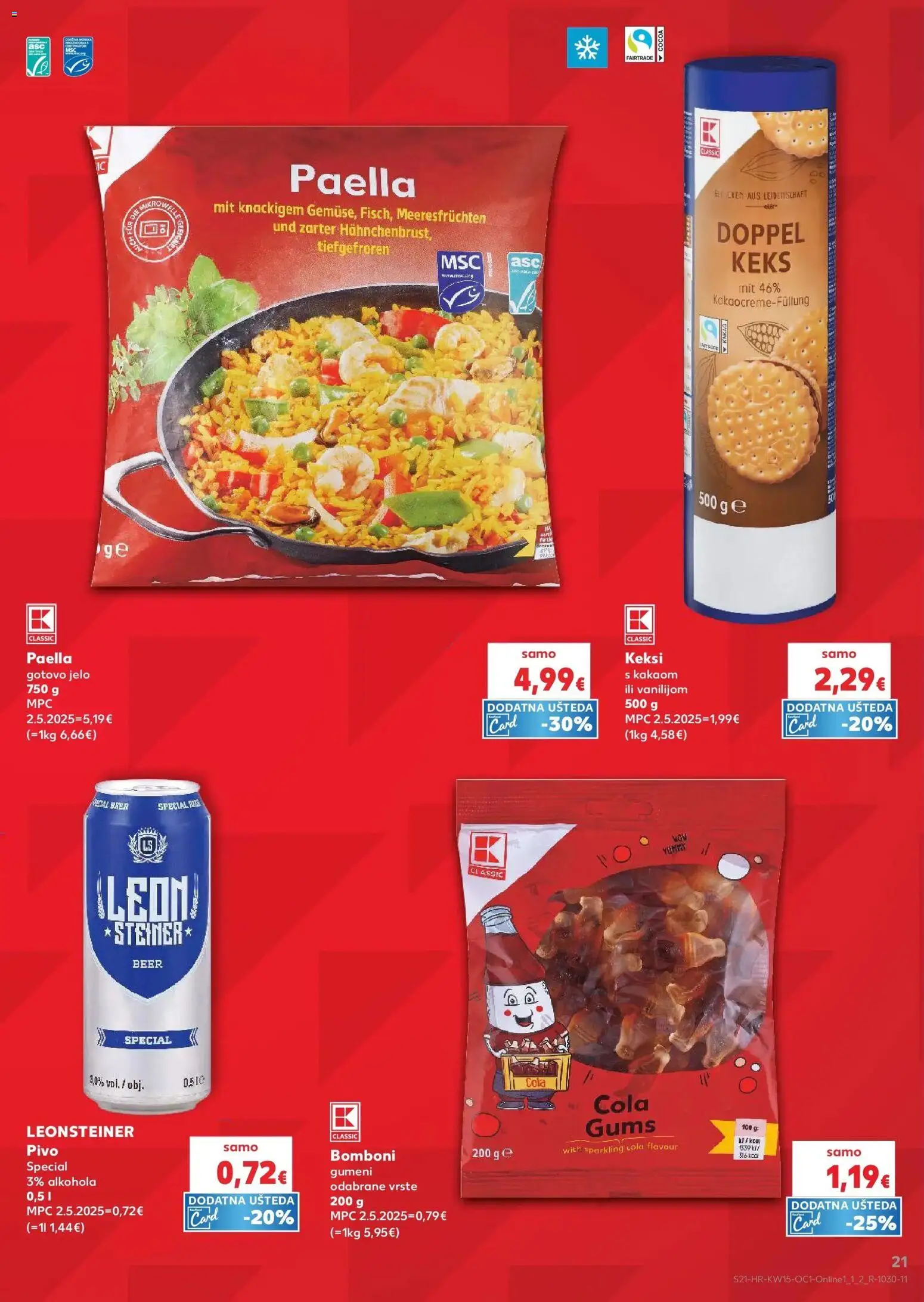 Kaufland katalog | vrijedi od 08.04.2026 | Stranica: 21 | Proizvodi: Gotovo jelo, Keksi, Bomboni, Keks