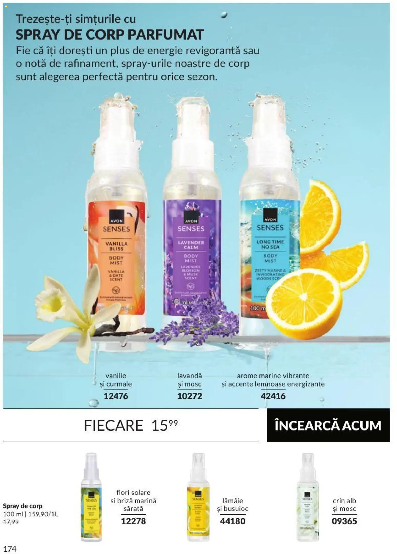 Noul catalog Avon – valabil de la 01.09.2026 | Pagină: 174 | Produse: Body, Curmale, Lămâie, Plus