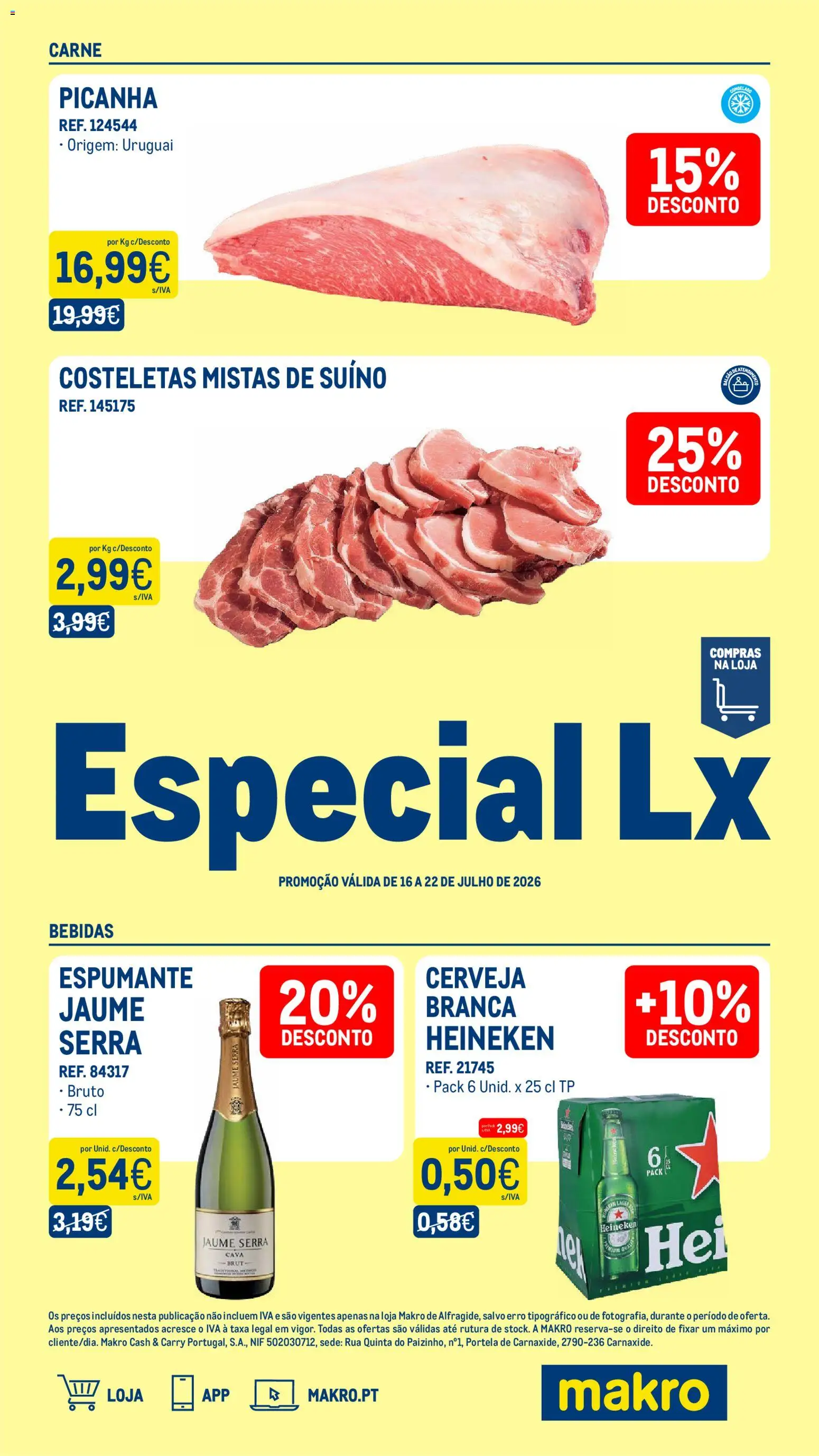 Makro Especial Lx Semana 29 │ válido de 16/07/2026 | Página: 1 | Produtos: Espumante, Cerveja, Carne