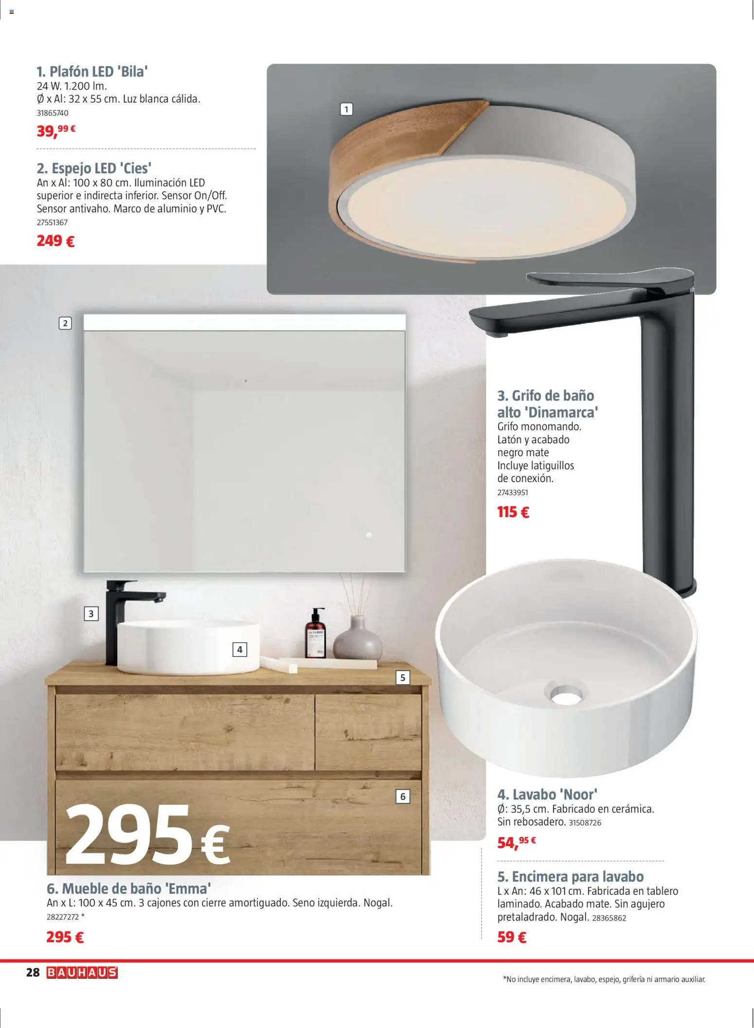 Bauhaus folleto Renueva │ válido desde el 02.03.2026 | Página: 28 | Productos: Galette de chaise, Armario, Baño, Espejo