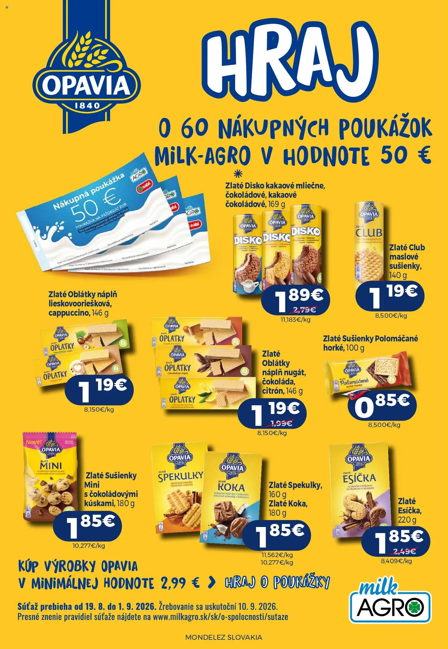 Nové Milk Agro akcie – leták je platný od 19.08.2026 | Strana: 9 | Produkty: Sušienky, Oblátky