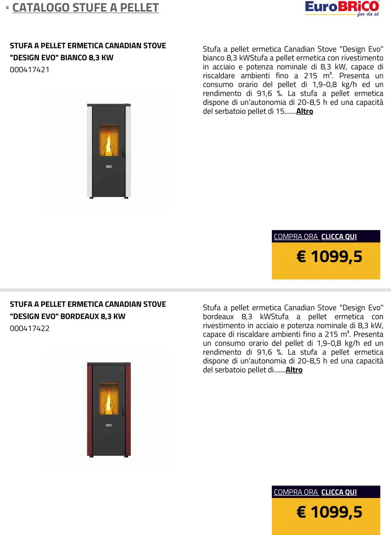 Volantino Eurobrico del 23.07.2025 | Pagina: 40 | Prodotti: Pellet, Stufa a pellet, Stufa