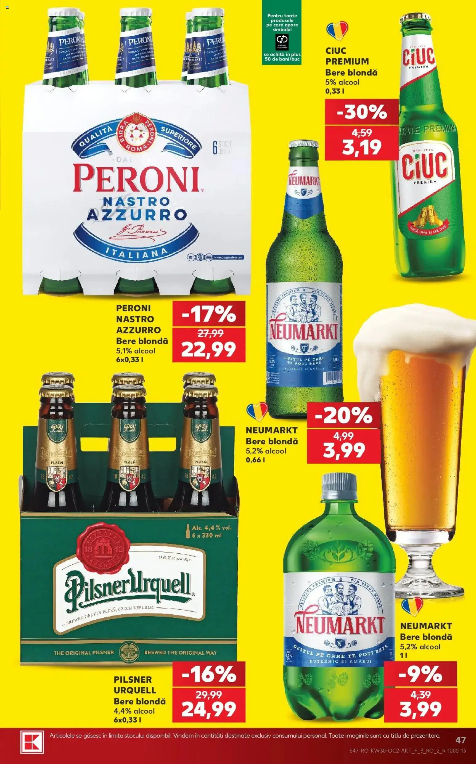 Noul catalog Kaufland – valabil de la 22.07.2026 | Pagină: 47 | Produse: Premium, Bere, Plus