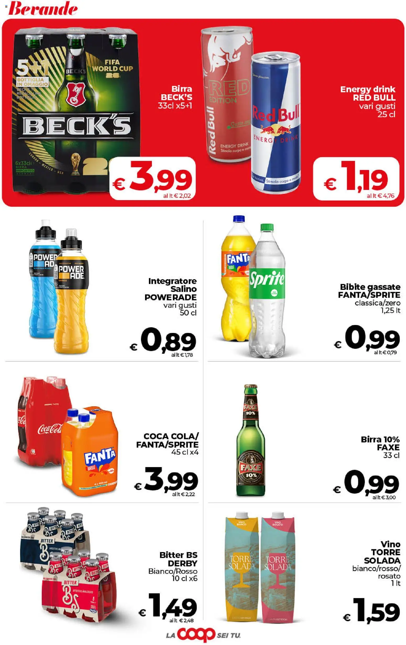 Volantino COOP del 11/08/2026 | Pagina: 37 | Prodotti: Birra Beck's, Vino, Fanta, Coca Cola