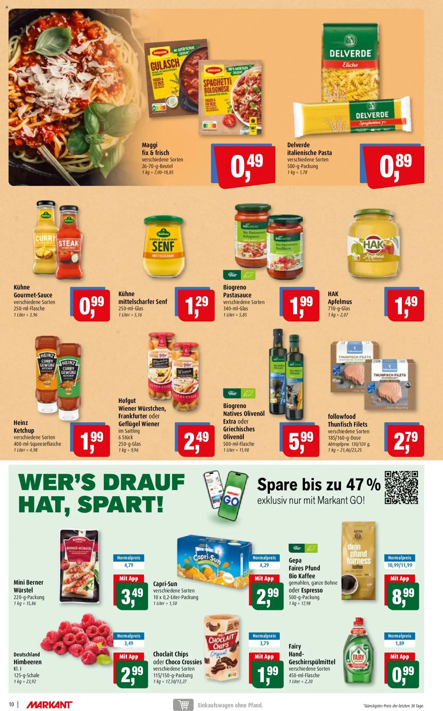 Markant Prospekt – gültig ab 22.06.2026 | Seite: 10 | Produkte: Maggi, Geschirrspülmittel, Pasta, Steak