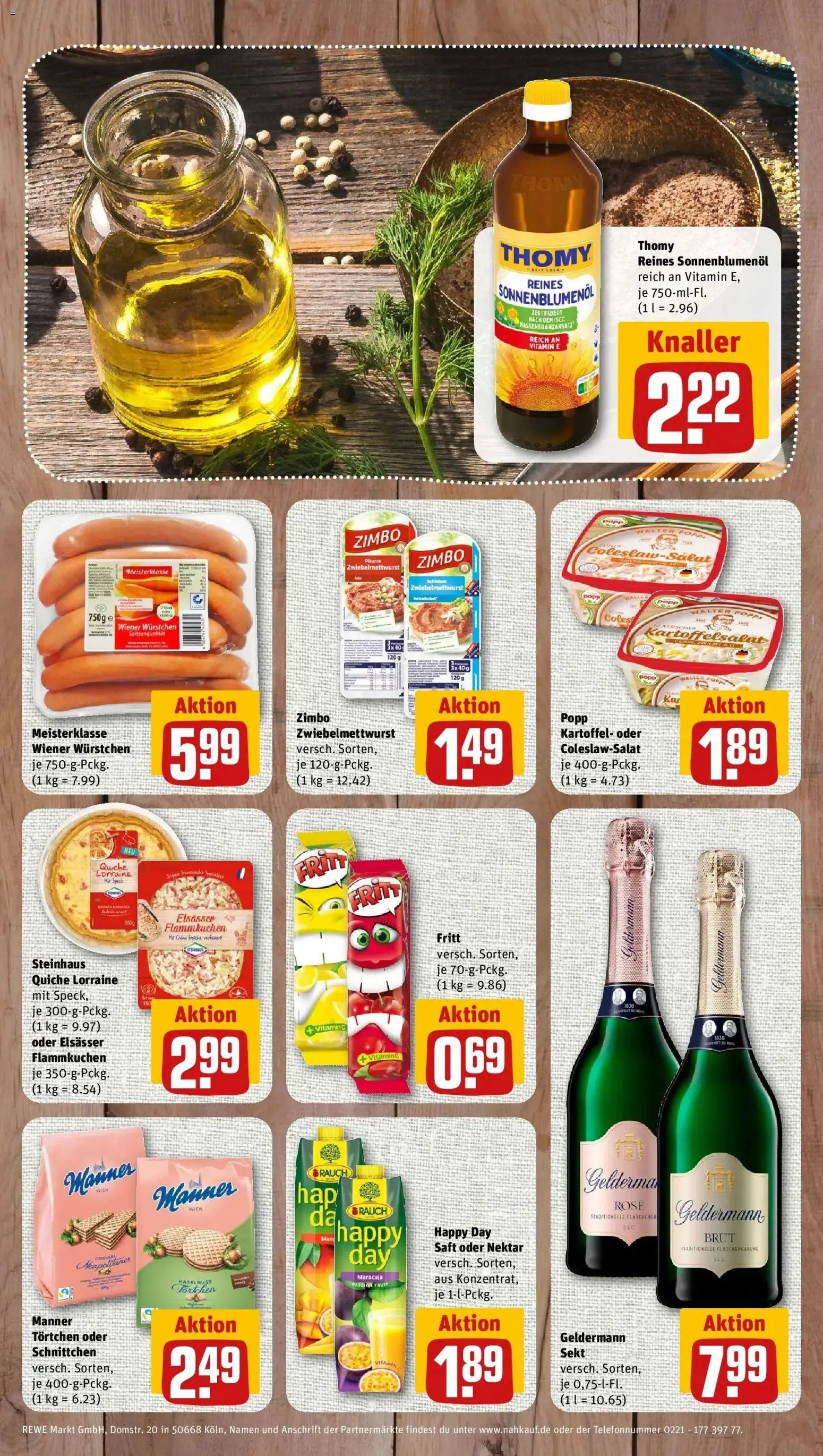 REWE Prospekt ab 07.09.2026 zum Blättern » Angebote | Seite: 10 | Produkte: Wiener wurstchen, Sonnenblumenol, Sekt, Saft