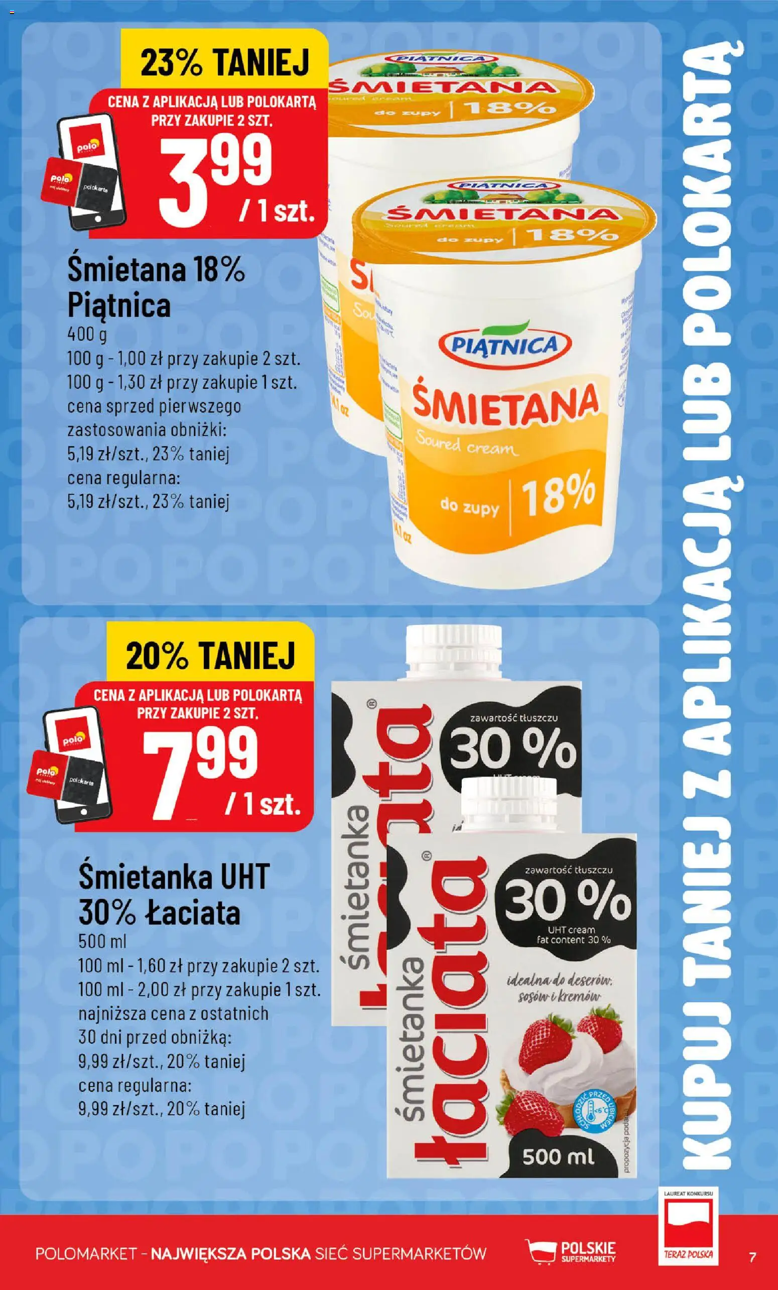 Nowa POLOmarket gazetka od jutra 05.08.2026 | Strona: 7 | Produkty: Zupy, Piątnica, Śmietana