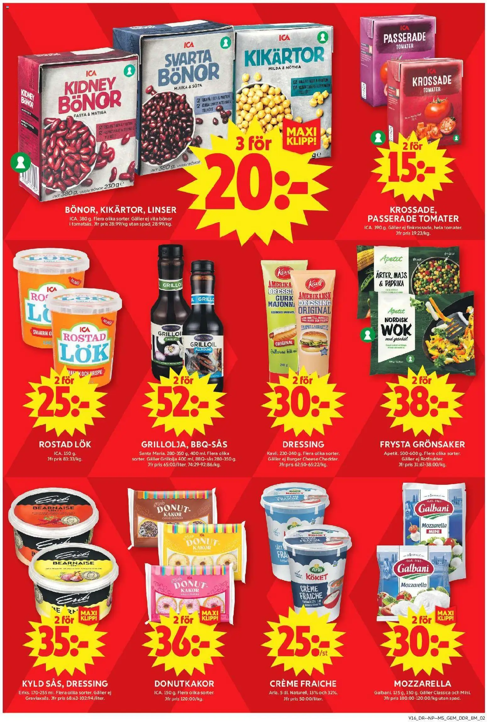 ICA Maxi reklamblad aktuell från 13.04.2026 | Sida: 6 | Produkter: Creme fraiche, Pasta, Bönor, Majs