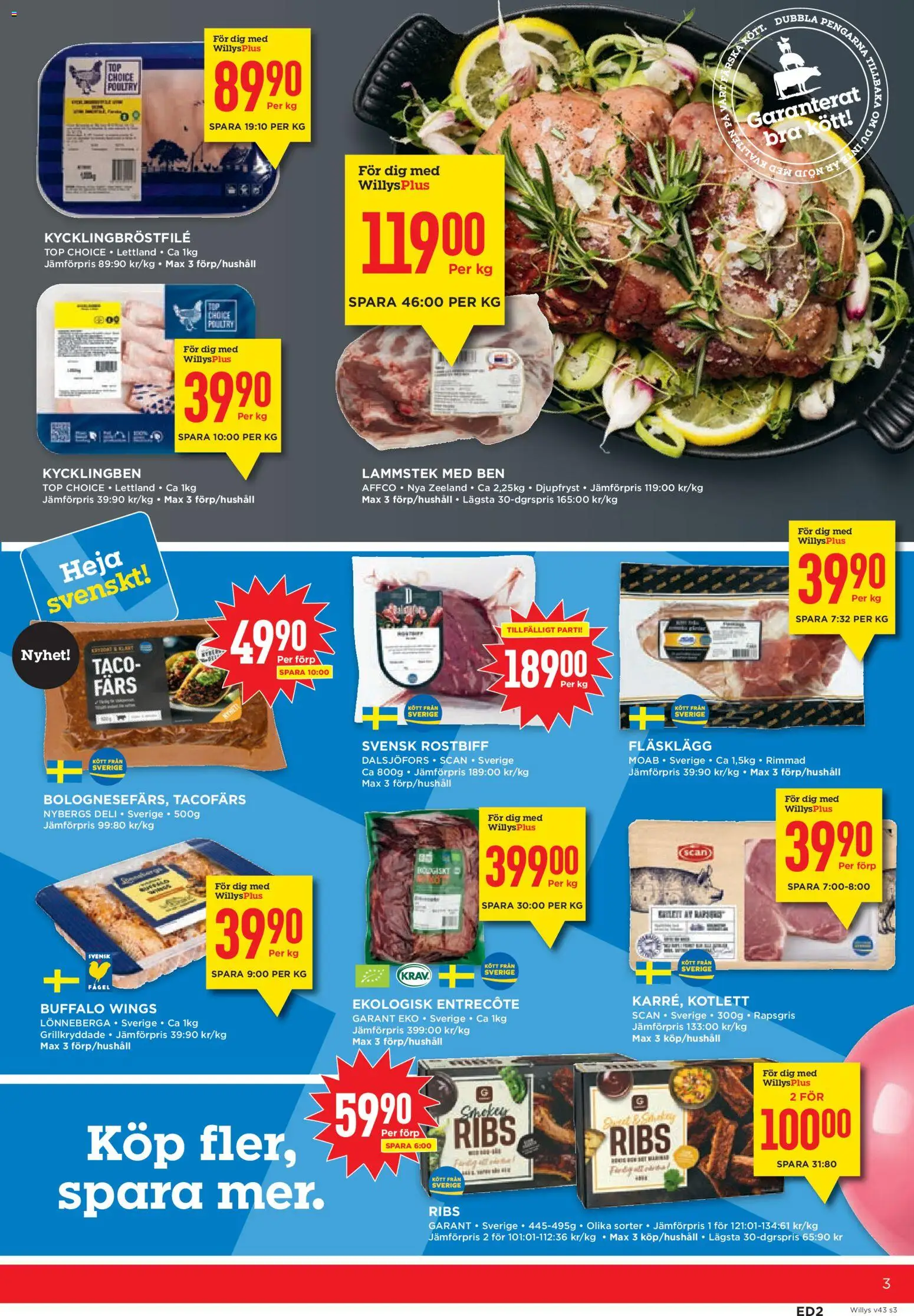 Willys reklamblad aktuell från 19/10/2026 | Sida: 3