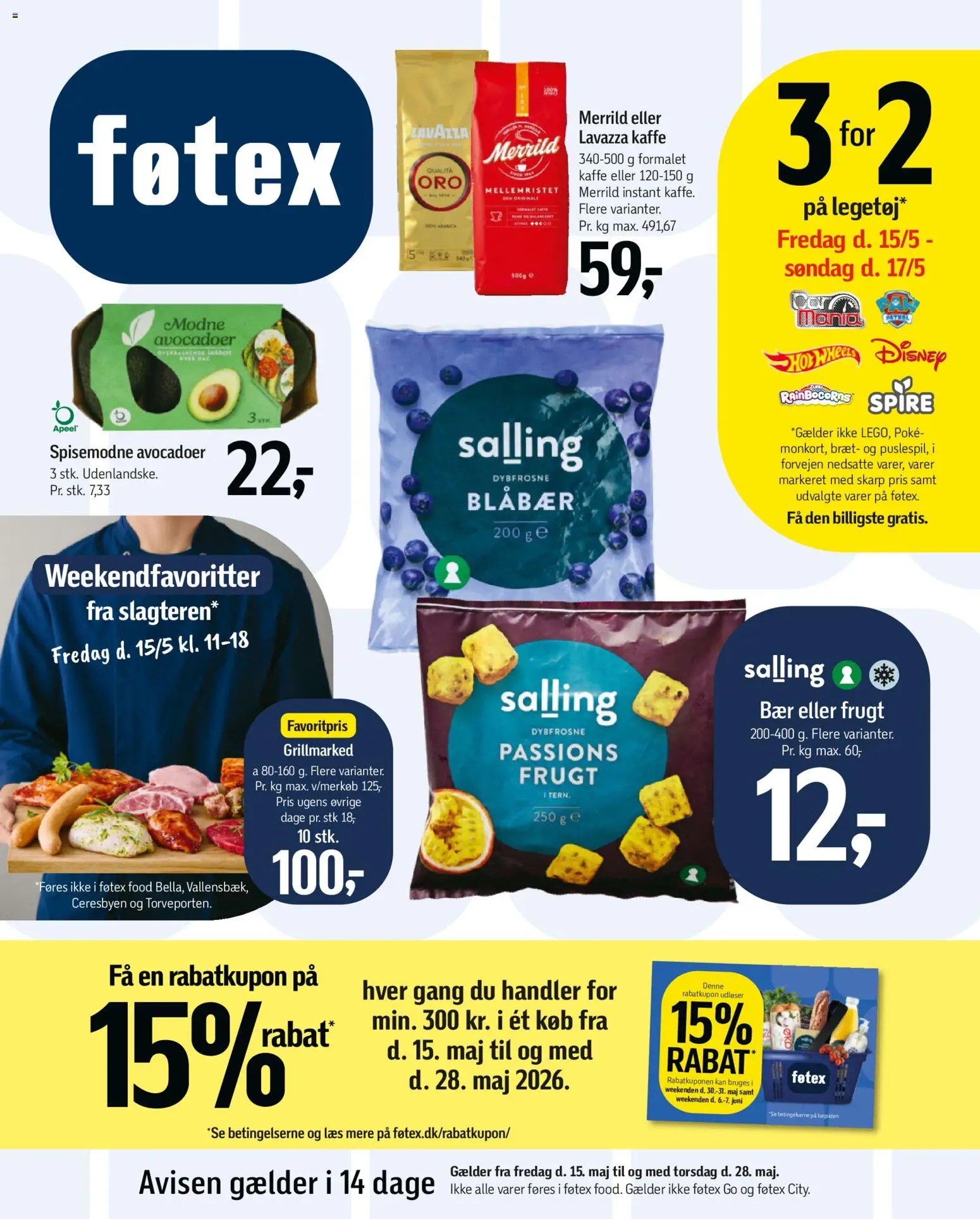 Føtex tilbudsavis – gyldig fra 15.05.2026 | Side: 1 | Produkter: Blåbær, Kaffe