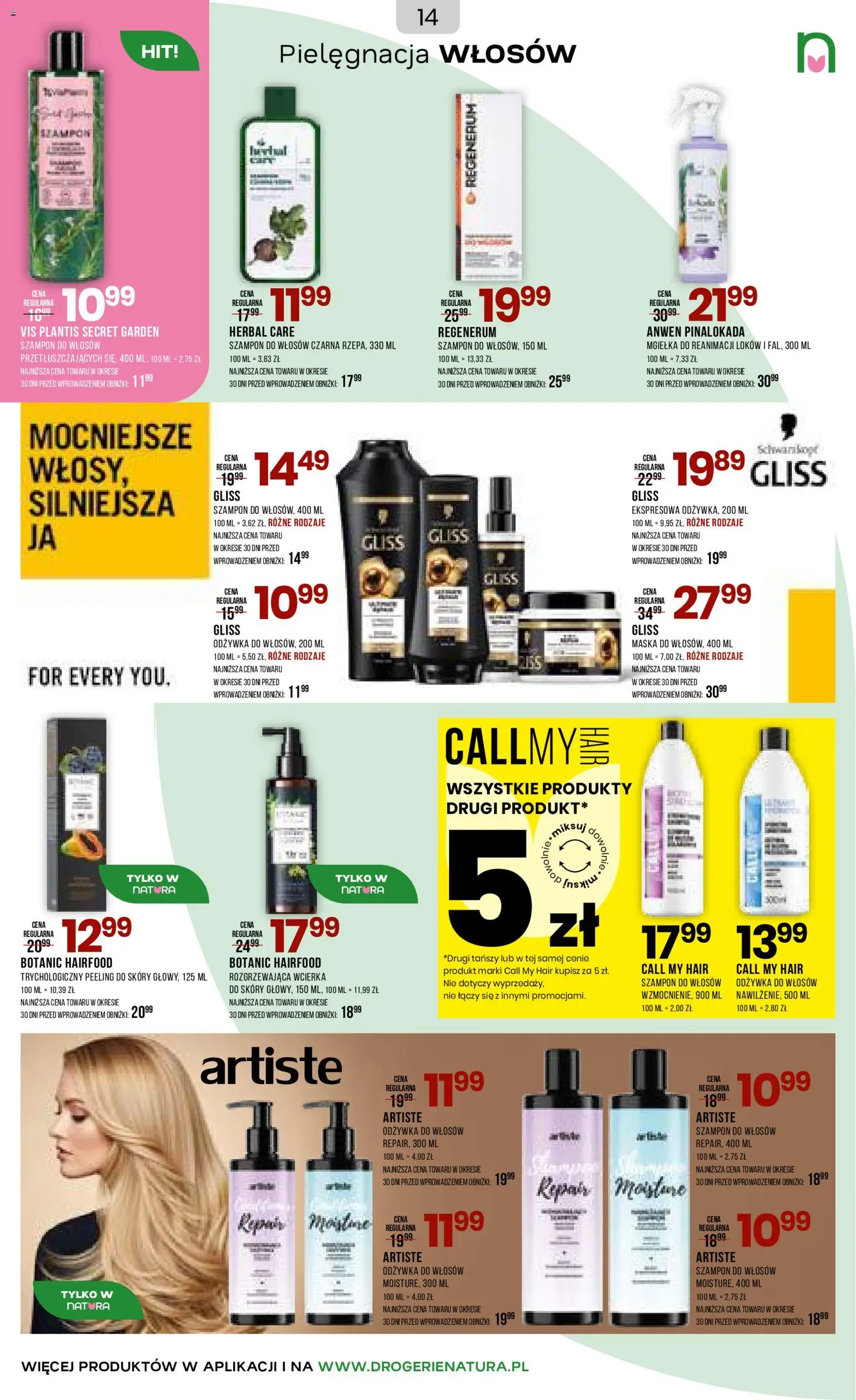 Drogerie Natura gazetka od 18.05.2026 | Strona: 14 | Produkty: Szampon, Odżywka do włosów, Maska, Peeling