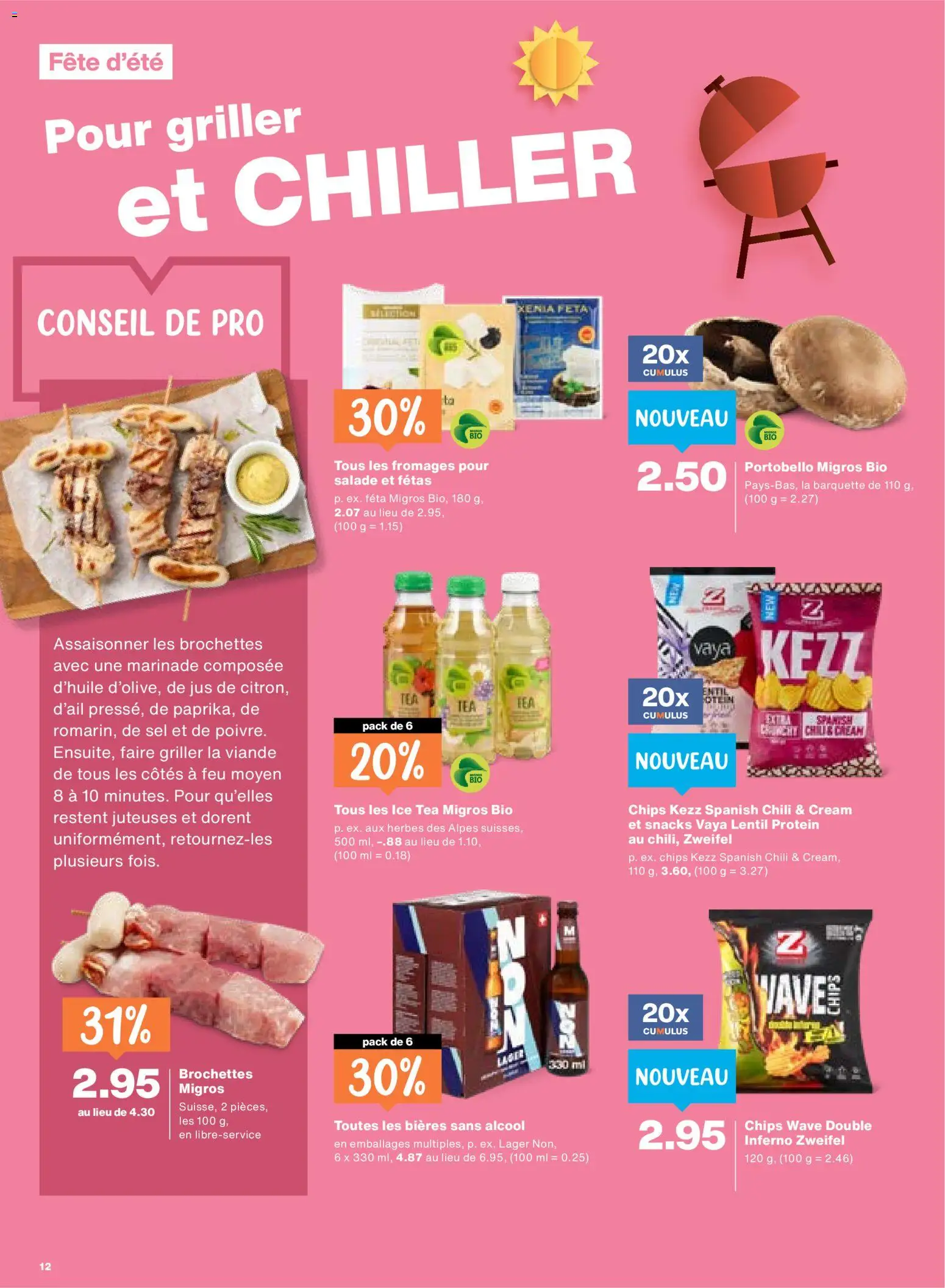 Migros aktionen FR – gültig ab 28.05.2026 | Seite: 12 | Produkte: Feta, Chili, Chips, Griller