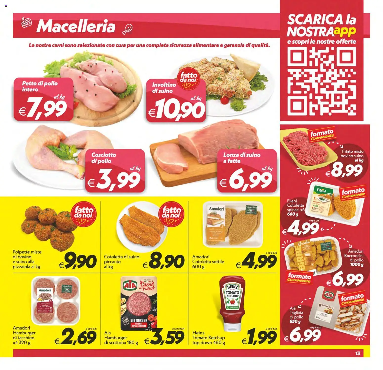 Volantino SuperConveniente del 07.04.2026 | Pagina: 13 | Prodotti: Bovino, Petto di Pollo, Ketchup, Tacchino