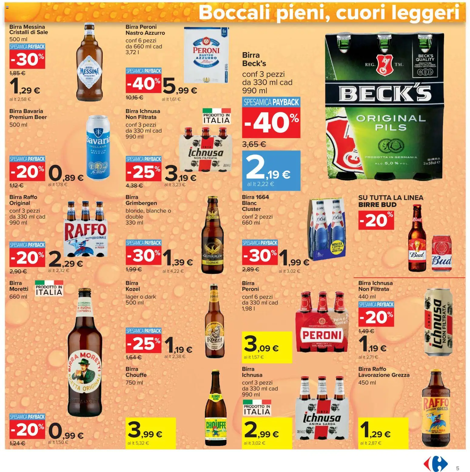 Volantino Carrefour del 21.04.2026 | Pagina: 5 | Prodotti: Birra, Sale, Birra messina, Aperitivo