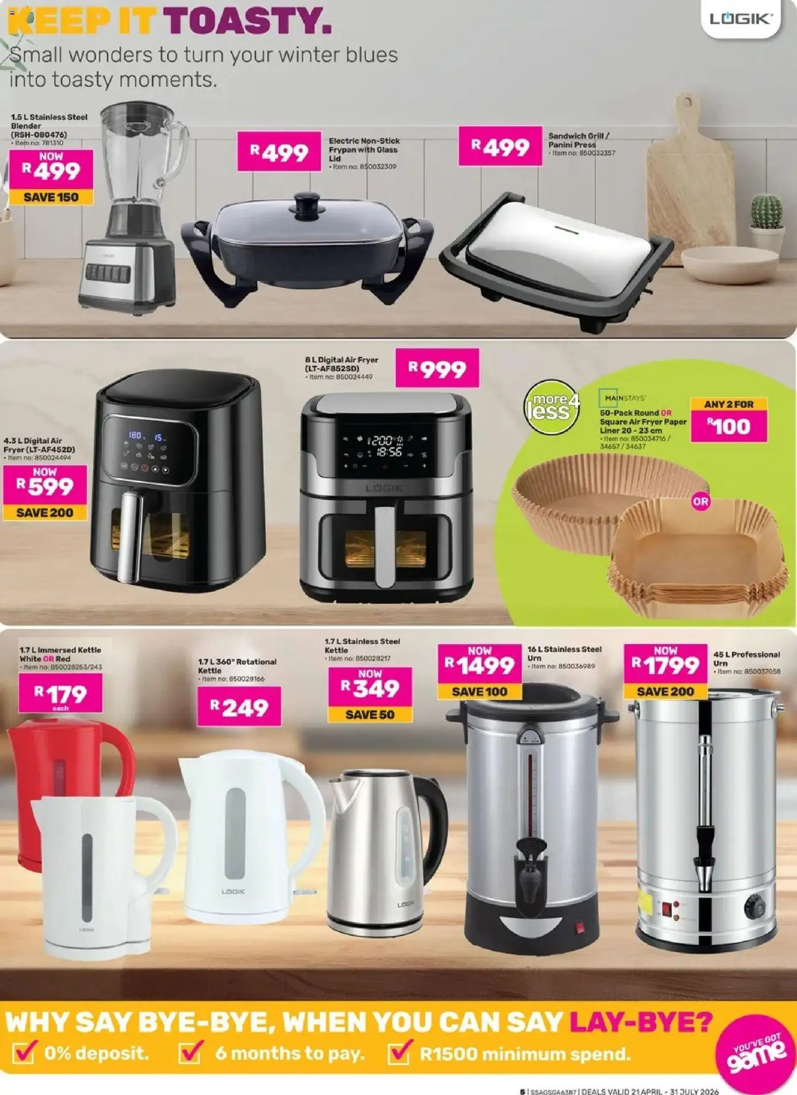 Game - Winter Warmers valid from 21.04.2026 | Page: 5 | Products: Game, Grill, Kettle, Press