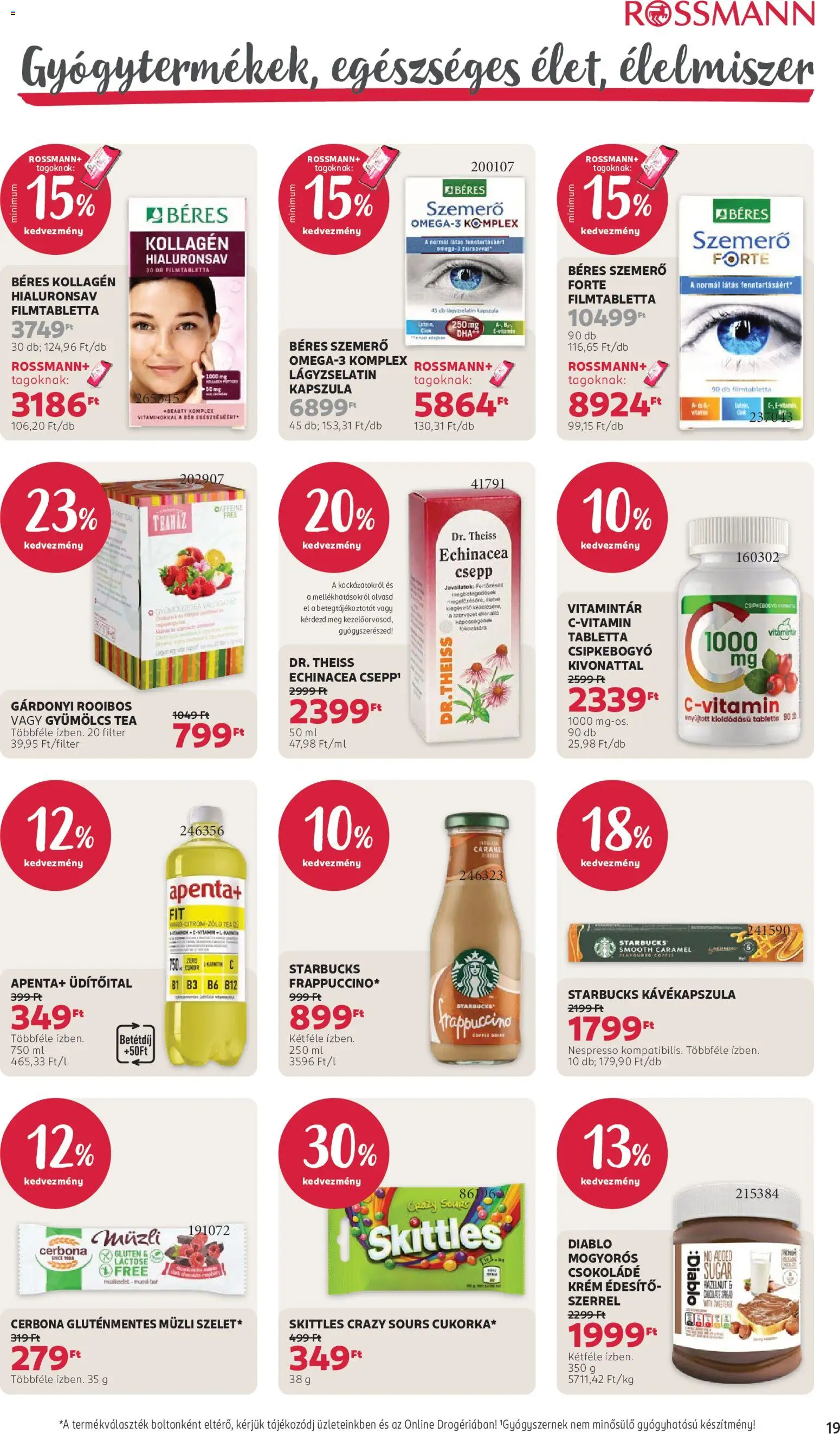 Rossmann akciós ujság - amely érvényes a következő dátumtól: 2026.10.19. | Oldal: 23 | Termékek: Kapszula, Tabletta, Tea, Cukor