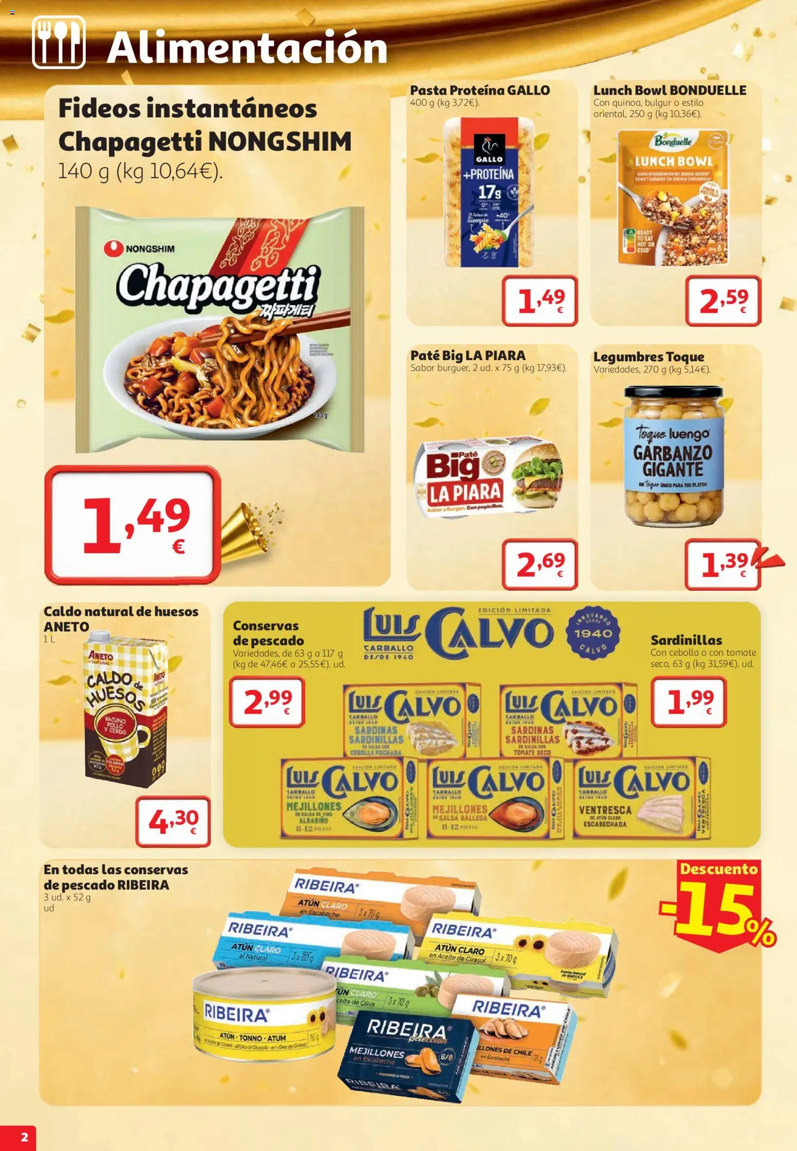 Alcampo folleto Almería │ válido desde el 22/10/2026 | Página: 2 | Productos: Atún, Aceite de girasol, Legumbres, Atún claro
