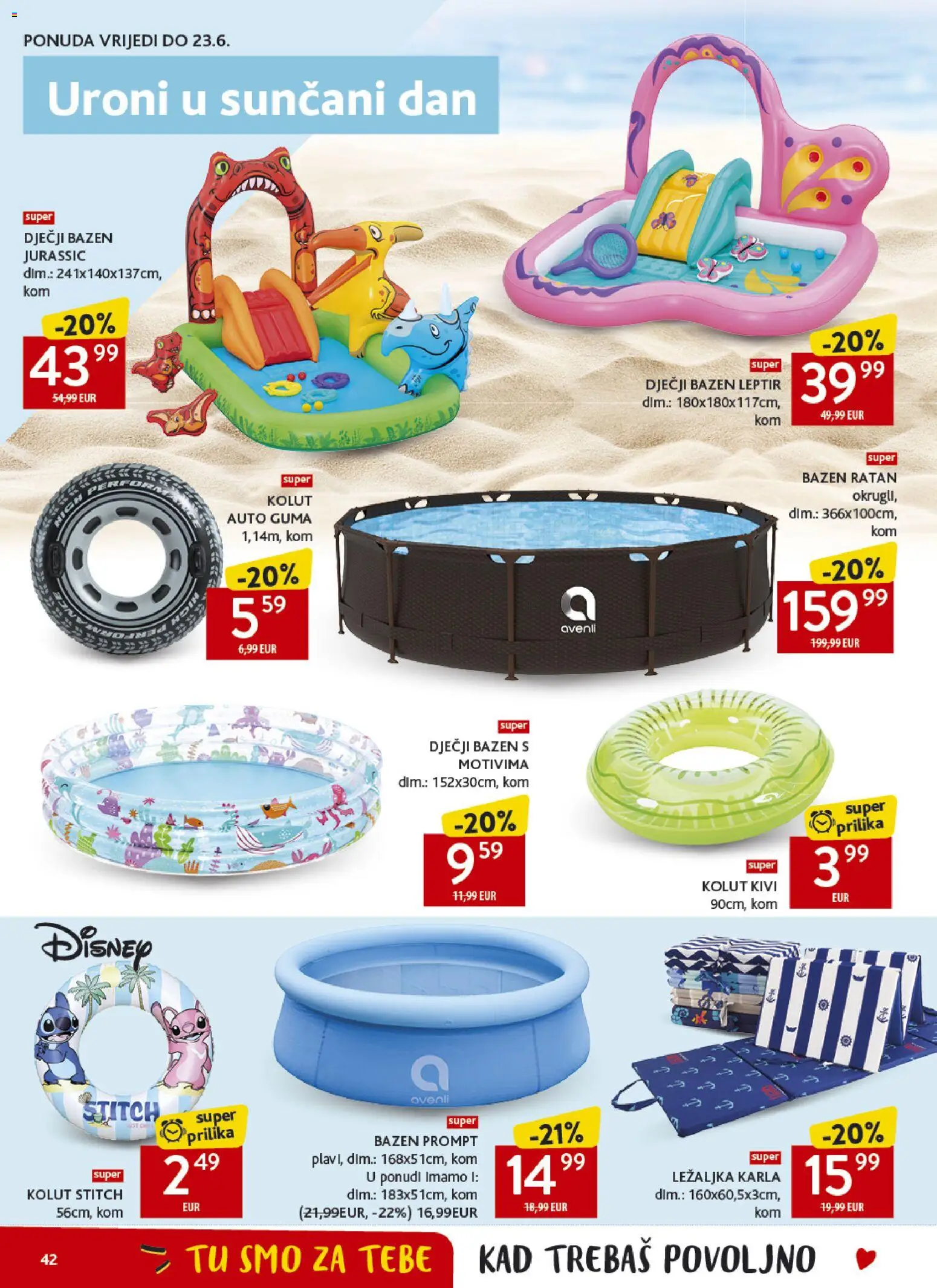 Konzum katalog | vrijedi od 10.06.2026 | Stranica: 41 | Proizvodi: Ležaljka, Bazen, Kivi