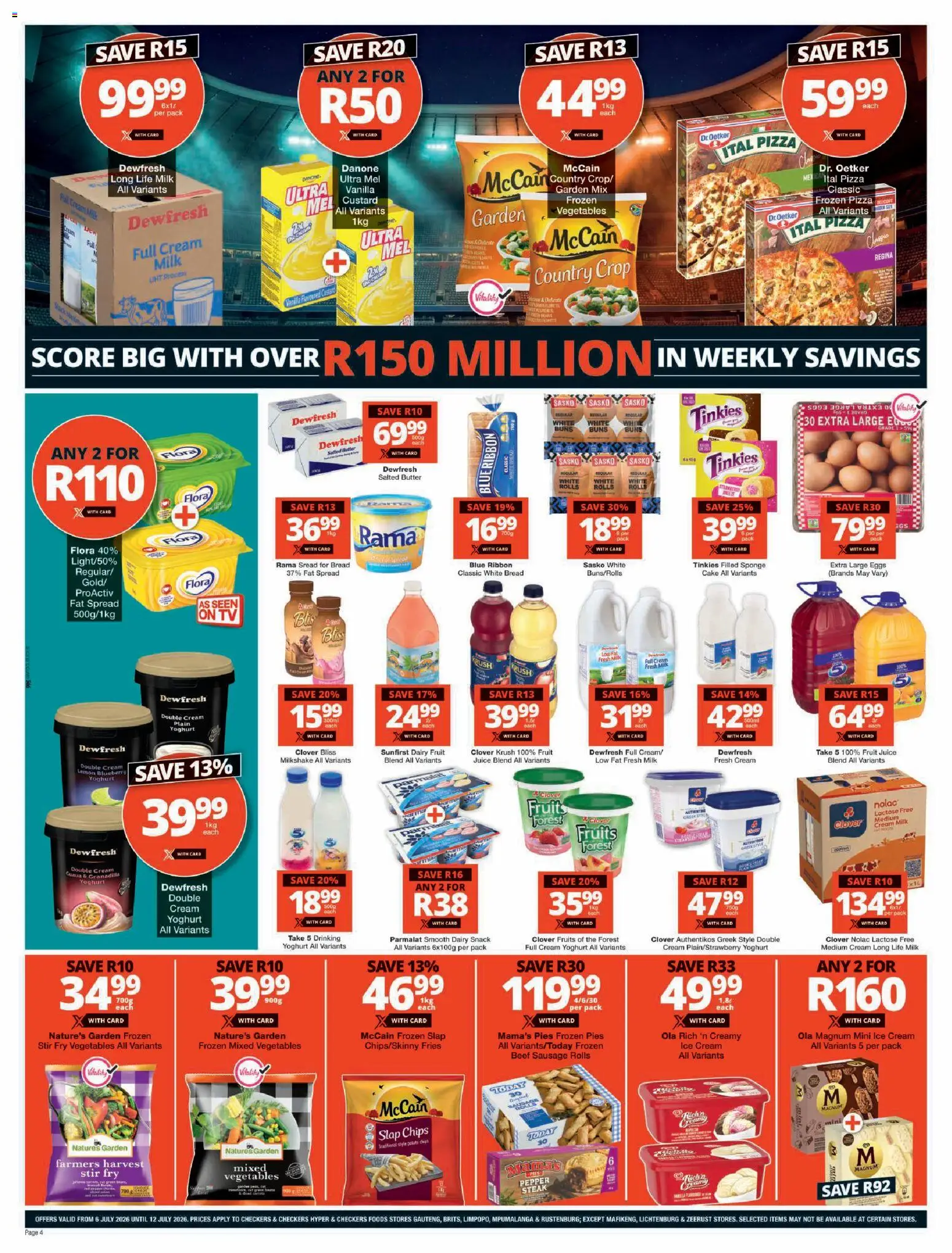 New Checkers catalogue – valid from 06/07/2026 | Page: 4 | Products: Beef, Cream, Ice cream, Fat spread