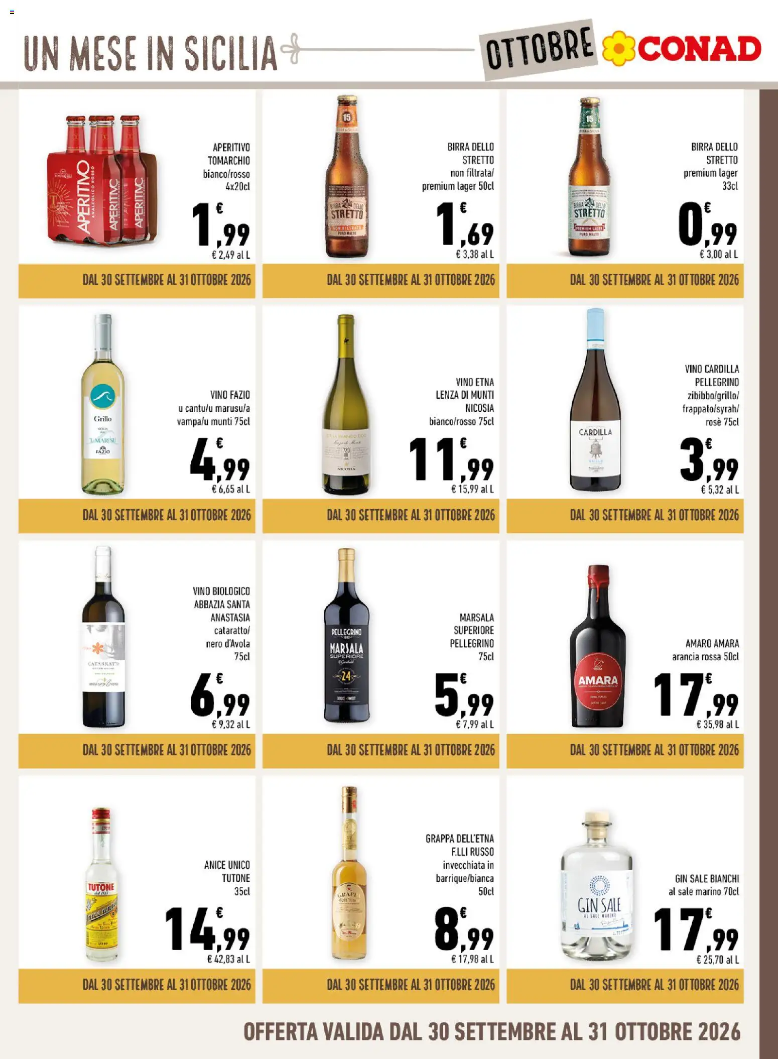 Volantino Conad del 30/09/2026 | Pagina: 11 | Prodotti: Sale, Arancia, Amaro, Aperitivo