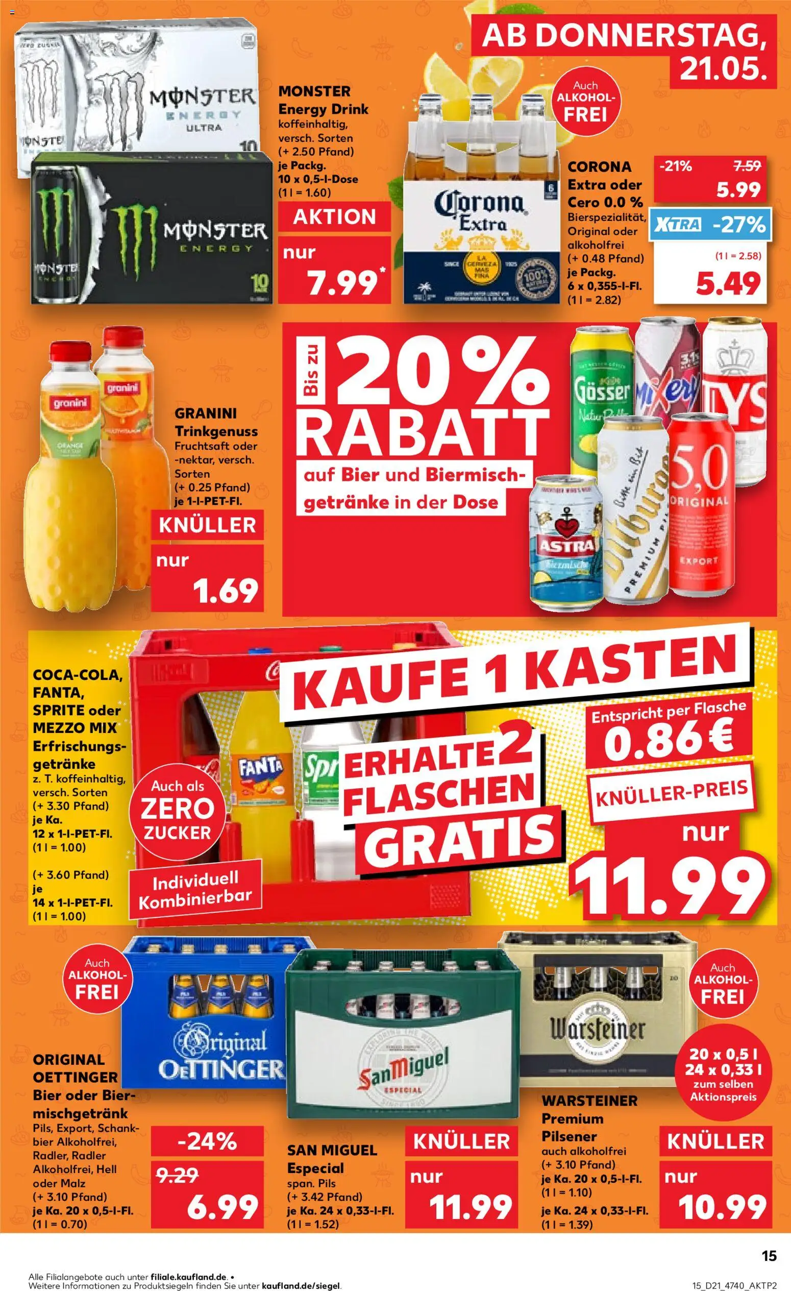 Kaufland Prospekt Hannover	 – gültig ab 21.05.2026 | Seite: 15 | Produkte: Mezzo mix, Astra, Oder mezzo mix, Fruchtsaft