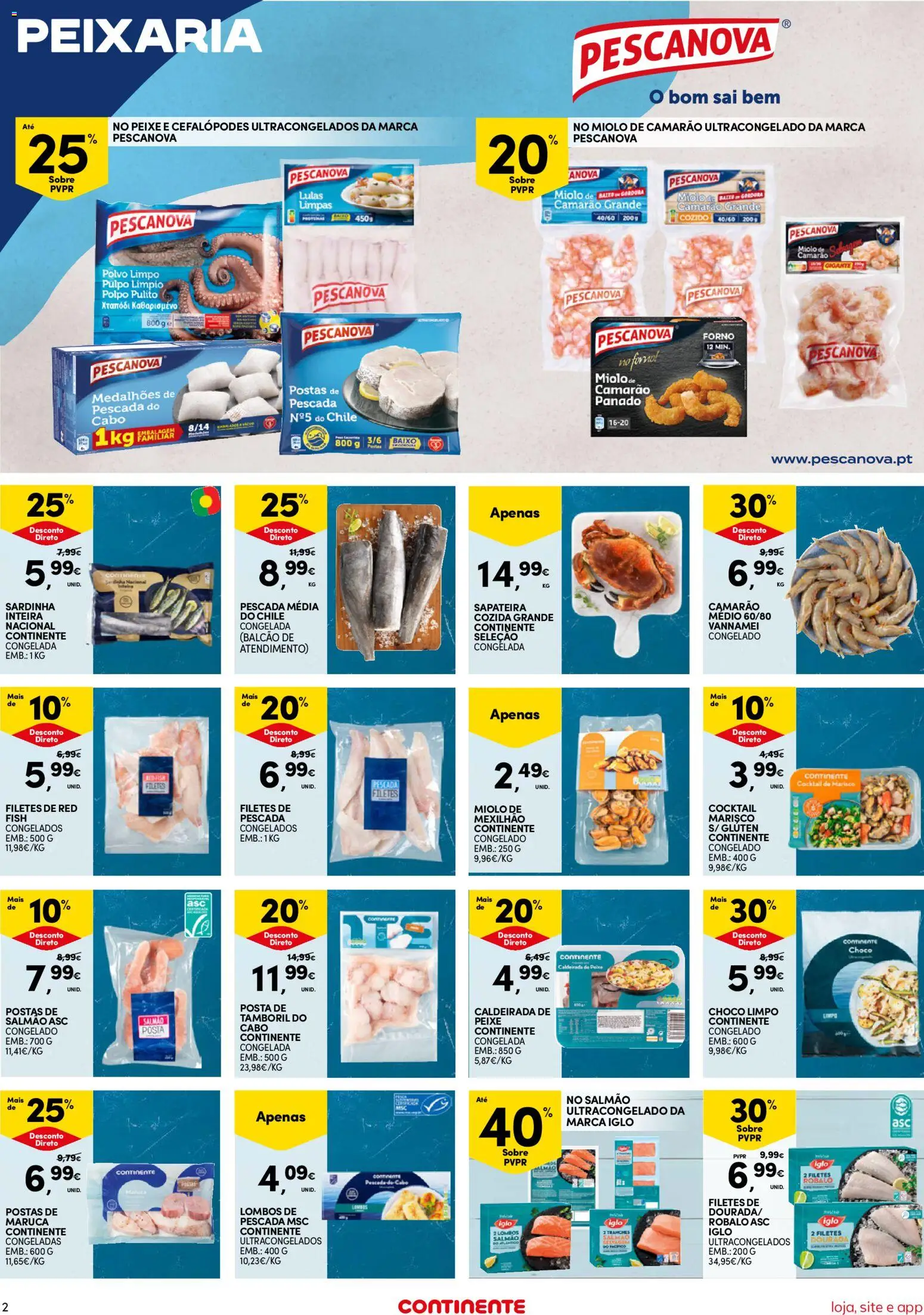 Continente Semanal Continente Bom Dia │ válido de 16.06.2026 | Página: 2 | Produtos: Pescada, Tamboril, Sapateira, Peixe