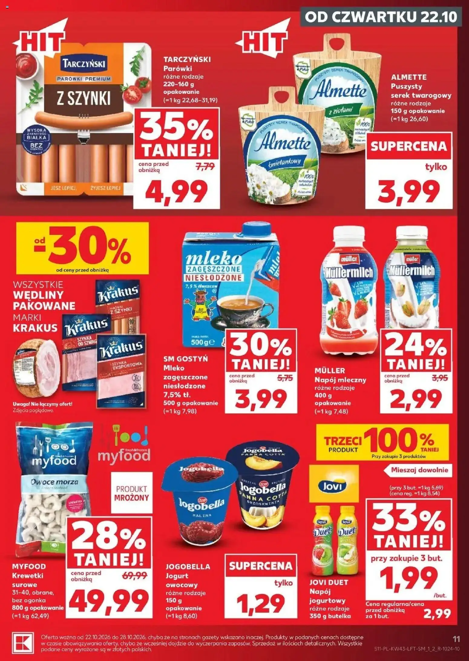 Kaufland aktualna gazetka od 22.10.2026 - od jutra PDF | Strona: 11 | Produkty: Brzoskwinia, Jogurt owocowy, Jogurt, Owoce morza