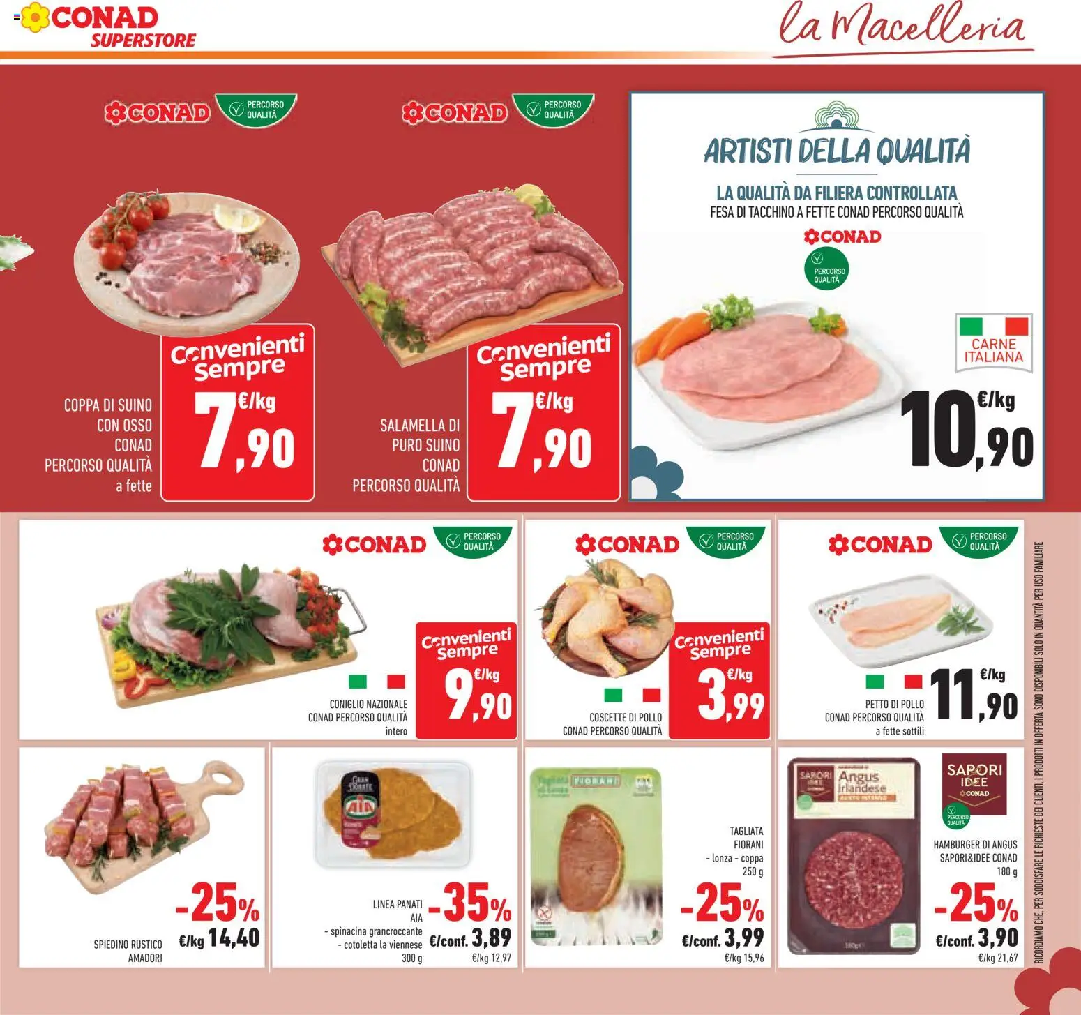 Volantino Conad del 26/08/2026 | Pagina: 13 | Prodotti: Petto di Pollo, Salamella, Pollo, Hamburger