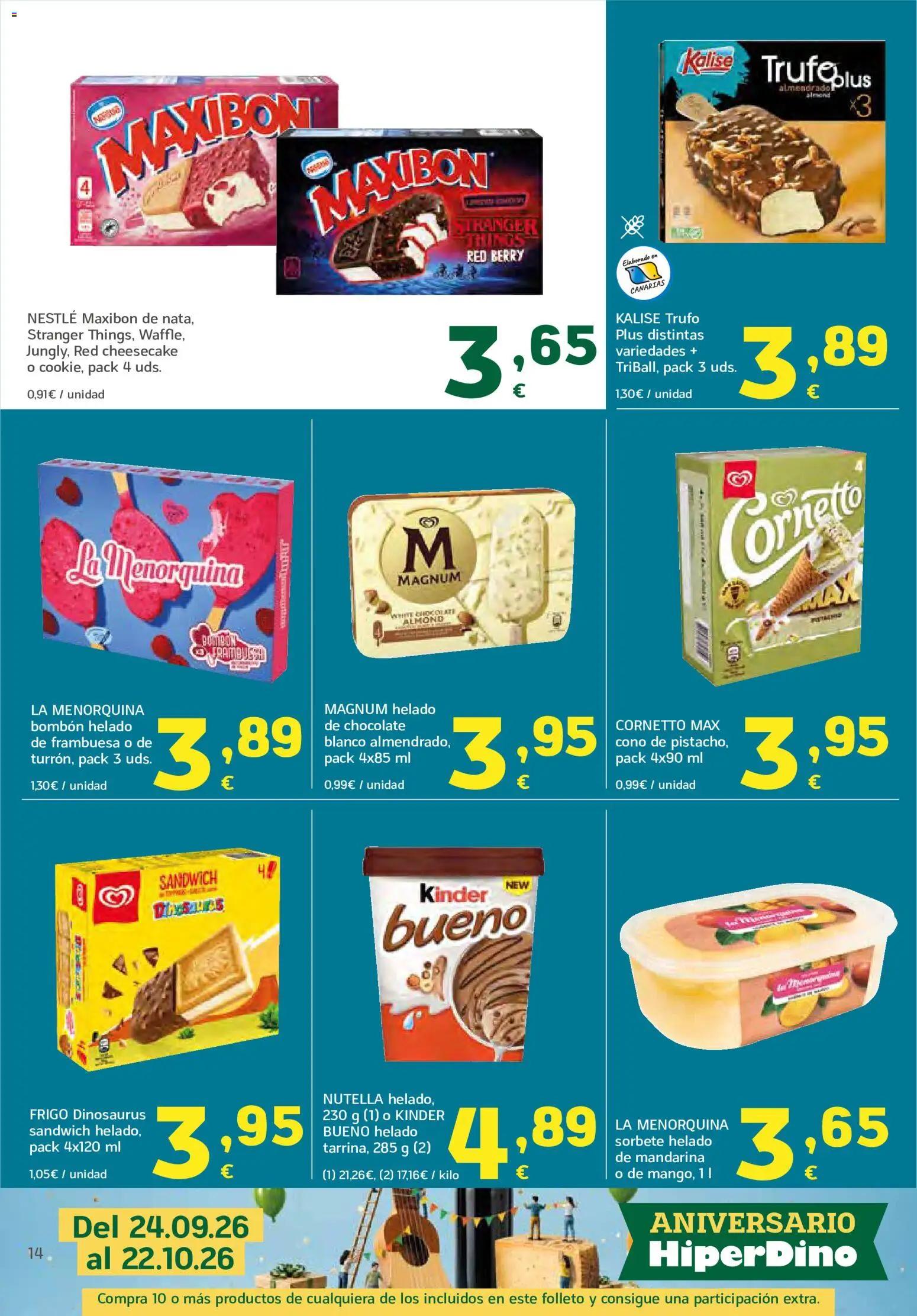 HiperDino folleto │ válido desde el 24/09/2026 | Página: 14 | Productos: Chocolate, Helado, Magnum, Nutella