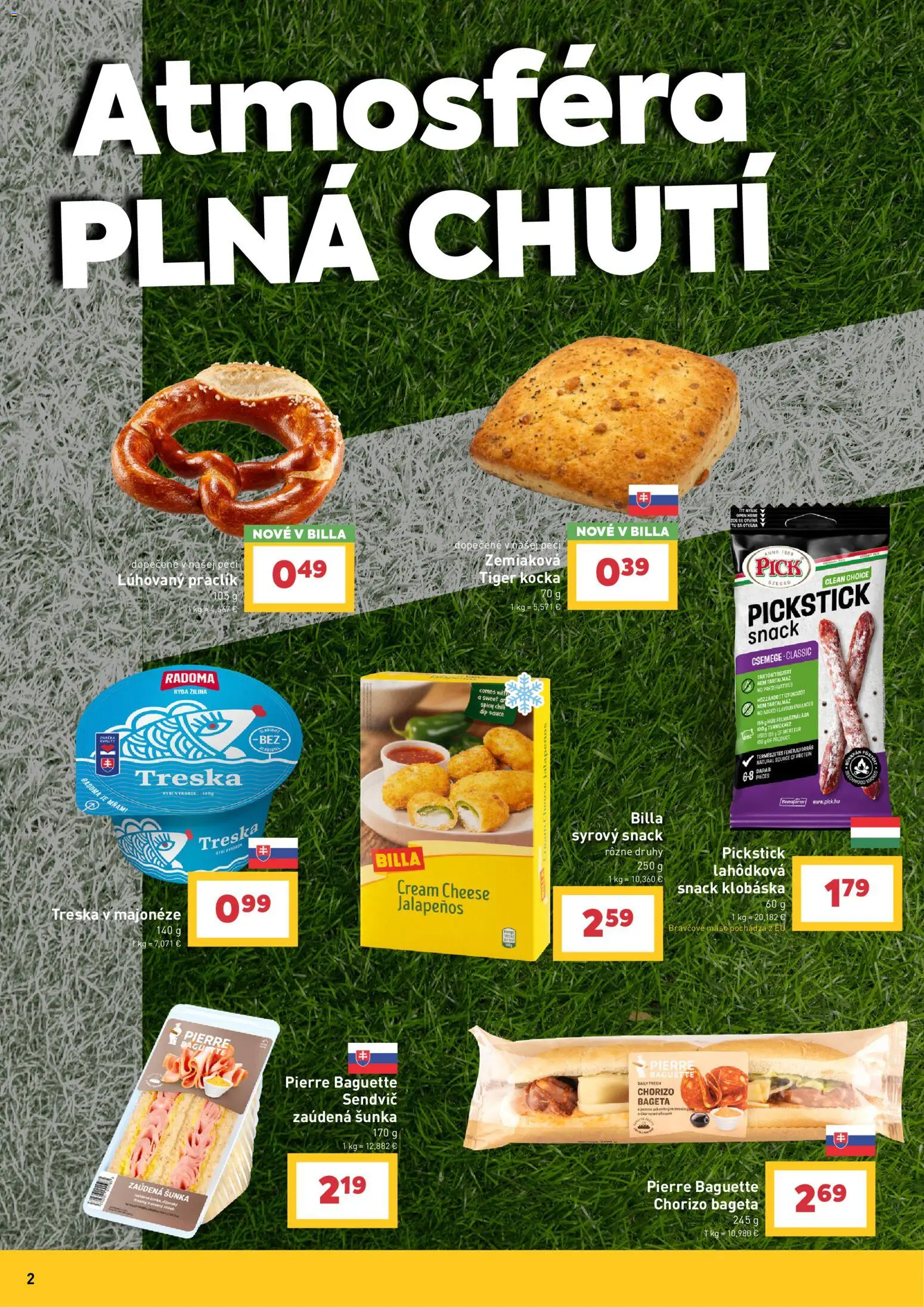Nové Billa akcie – leták je platný od 10.06.2026 | Strana: 2 | Produkty: Šunka, Protein, Treska, Sendvič