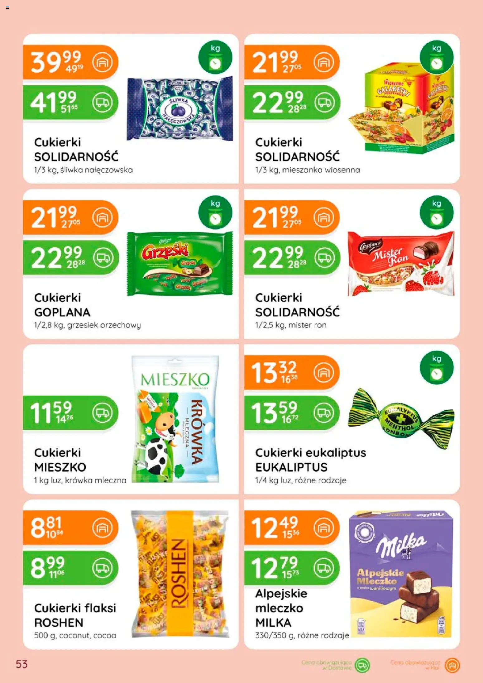 Eurocash gazetka od 28.05.2026 | Strona: 53 | Produkty: Galaretki, Krowka, Milka, Cukierki